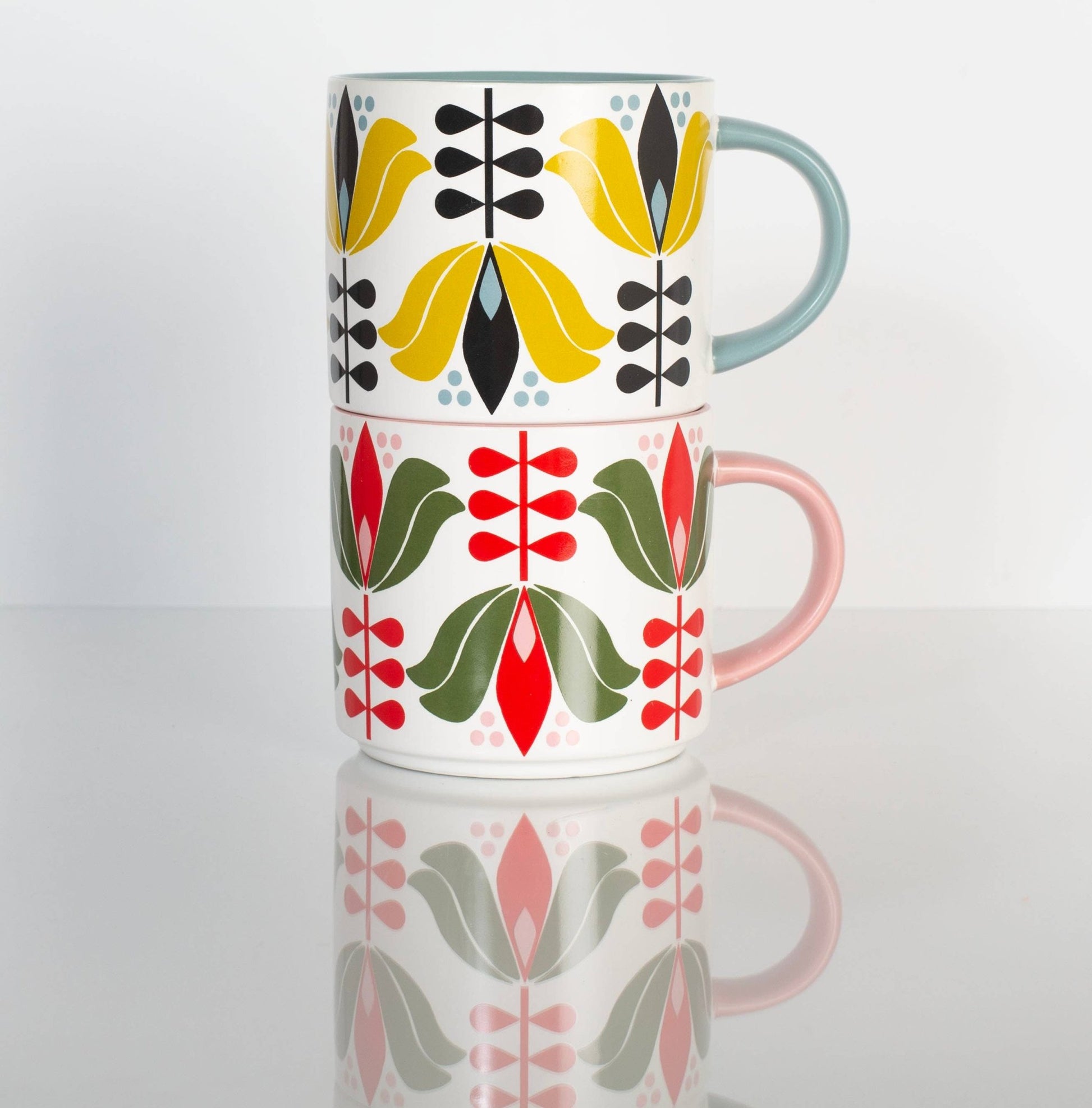 Retro Red Lotus Coffee Mug - Vintage MC