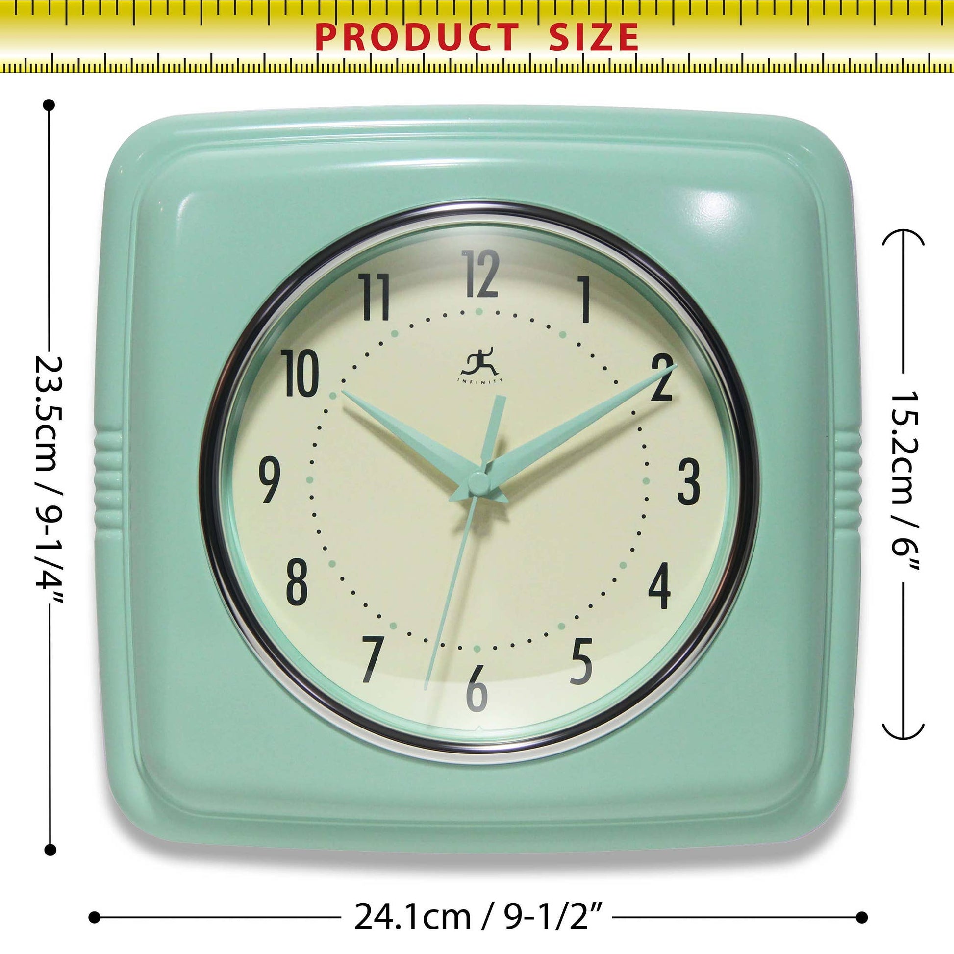 Retro Square Indoor Wall Clock - Vintage MC