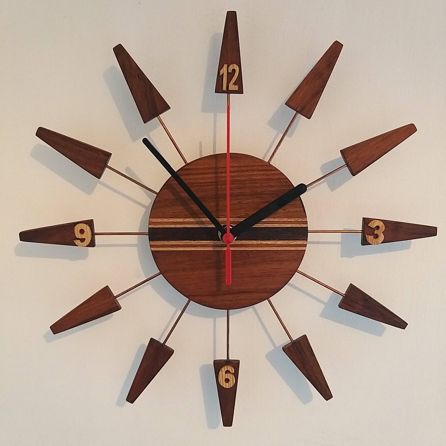 Retro Style Wooden Wall Clock - Vintage MC