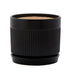Ribbed Black Planter with Saucer - Vintage MC
