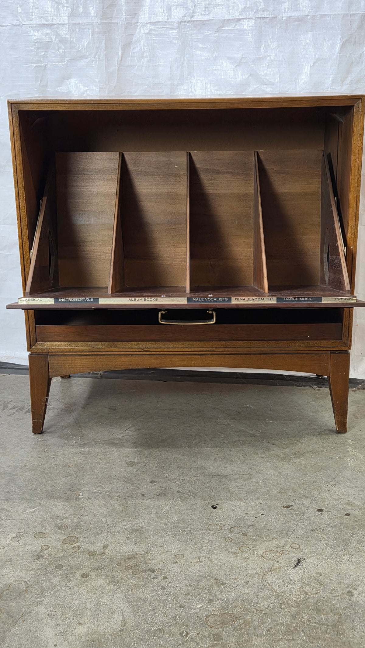 Lane Walnut Record Cabinet