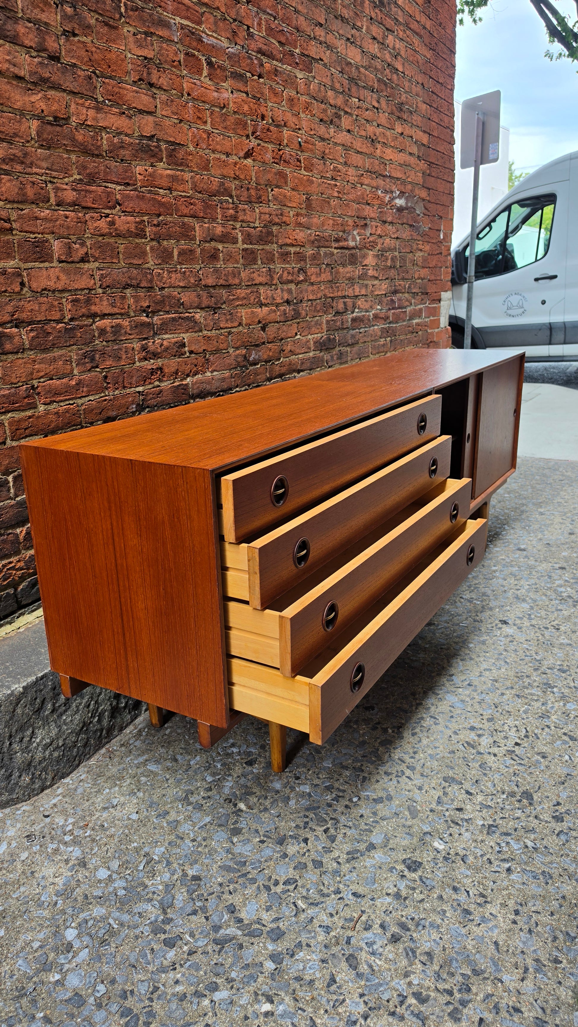 Danish Teak Credenza with Drawers