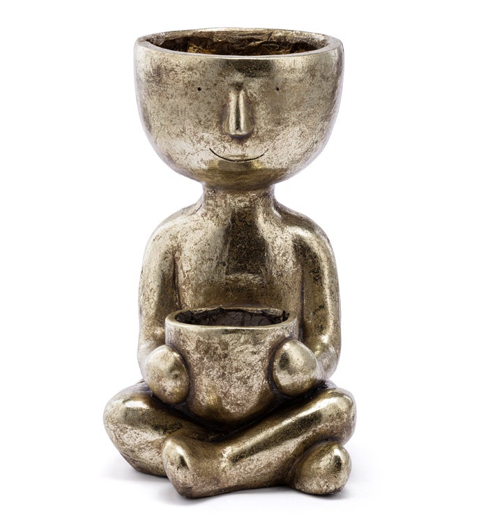 Gold Sitting Character Planter