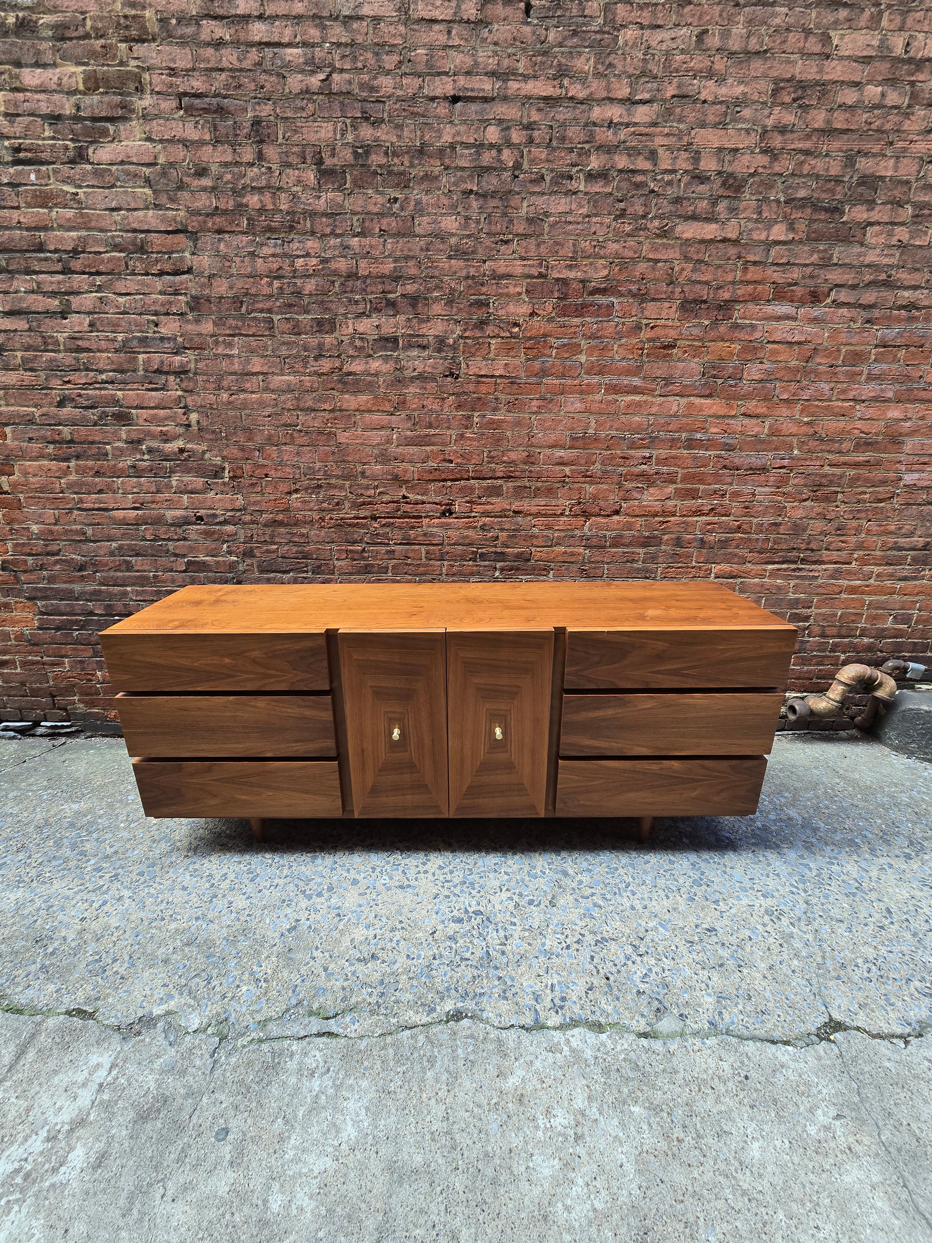 American of Martinsville Mid-Century Walnut Dresser – Vintage MC