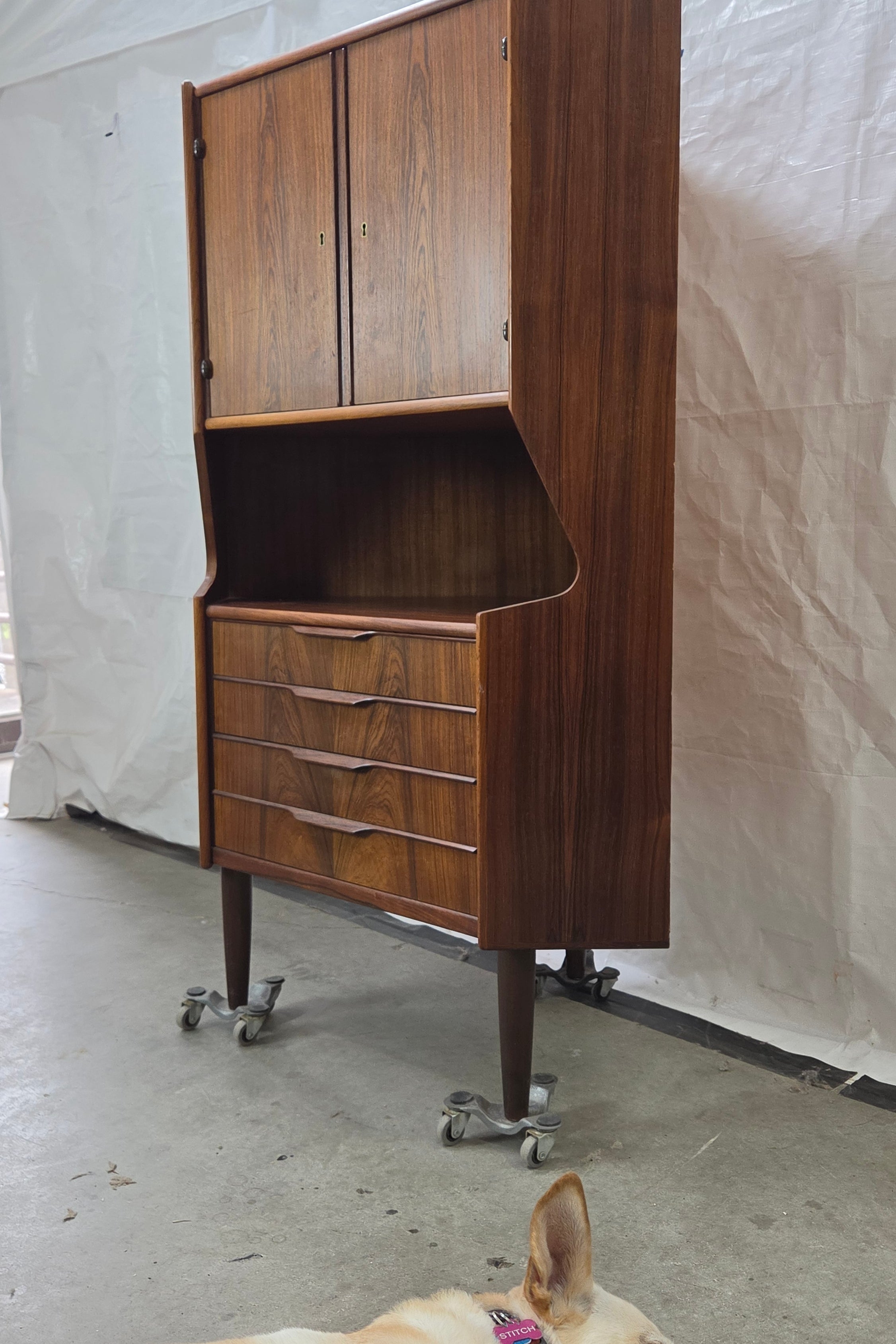 Oman Junn Rosewood Corner Bar Cabinet