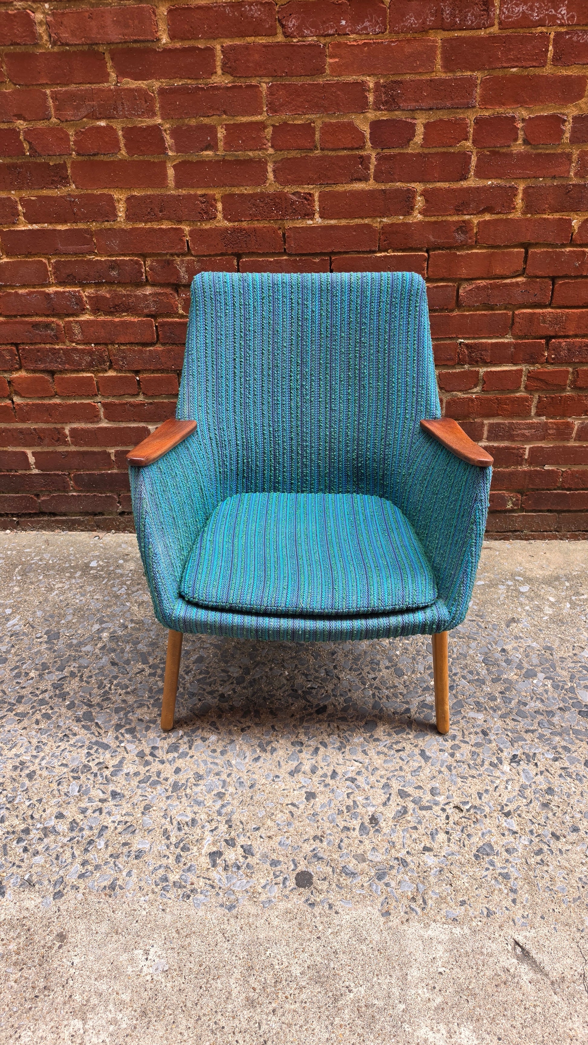 Danish Lounge Chair with Wood Arms