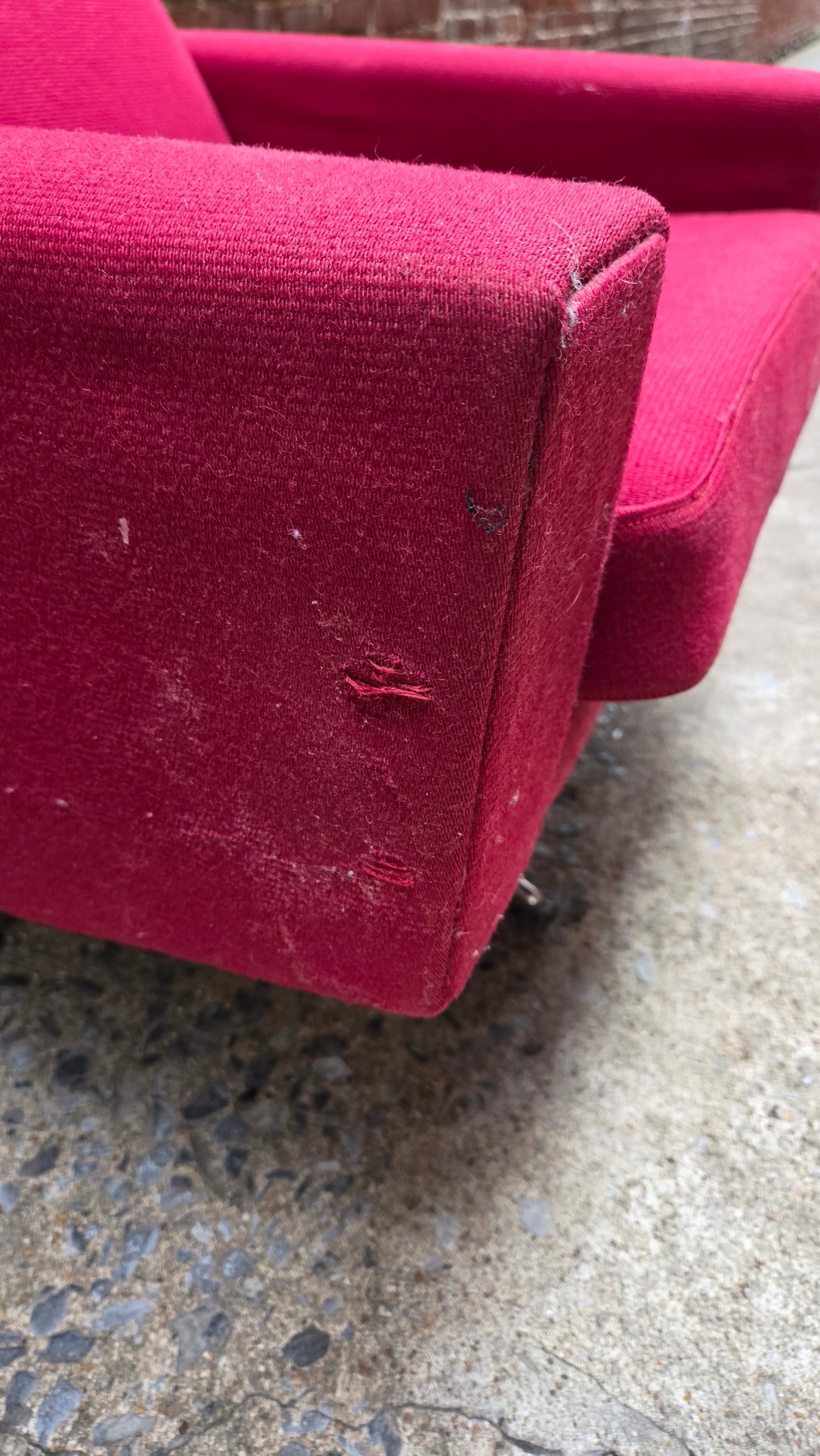 Red Danish Lounge Chair As Is