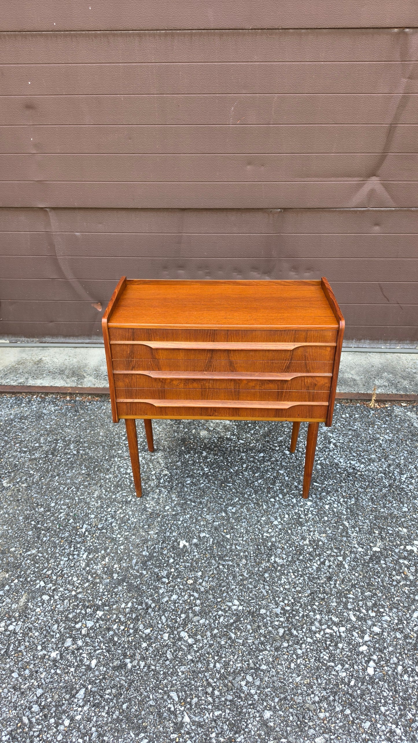 Danish Teak 3 Drawer Side Table