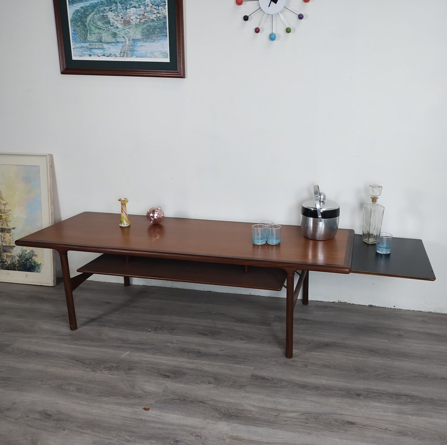 Danish Teak Coffee Table with Pull Out Leaf