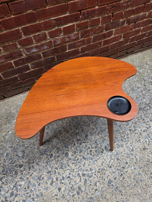 Palette-Shaped Danish Teak Side Table