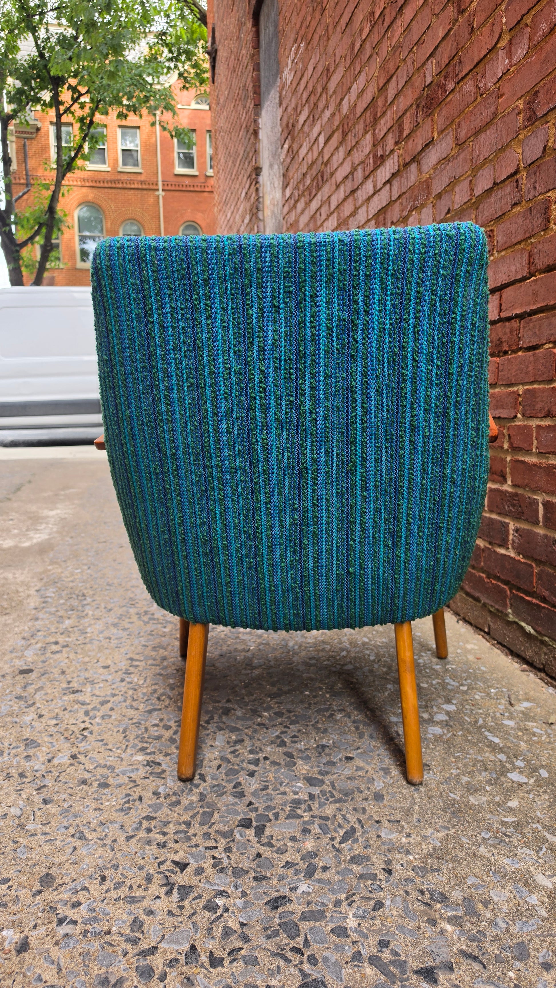 Danish Lounge Chair with Wood Arms