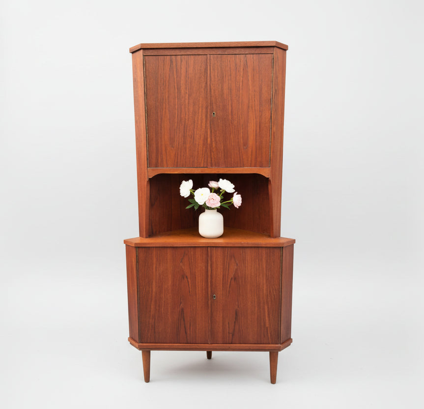 Danish Teak Corner Cabinet