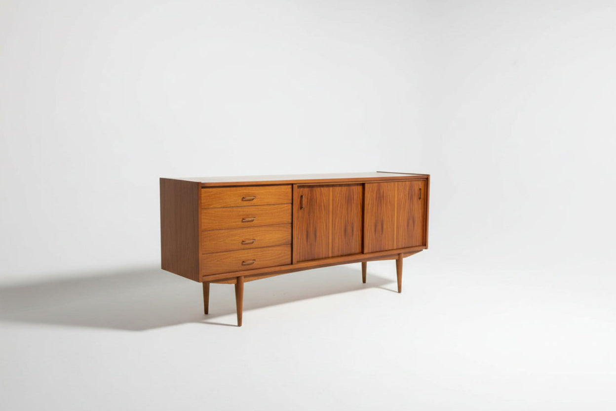 teak credenza in a studio