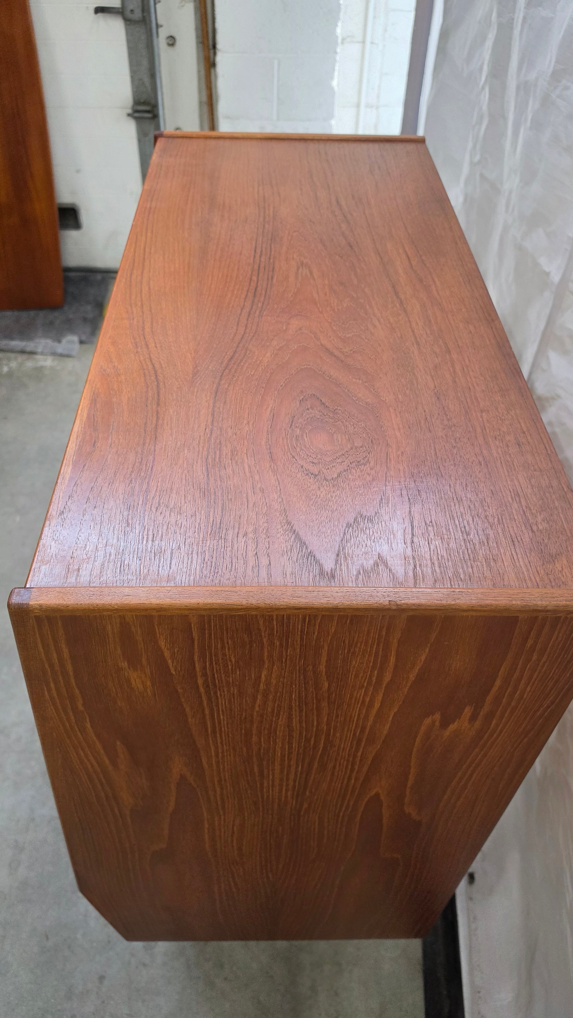 Danish Teak Slant Front Bar Cabinet