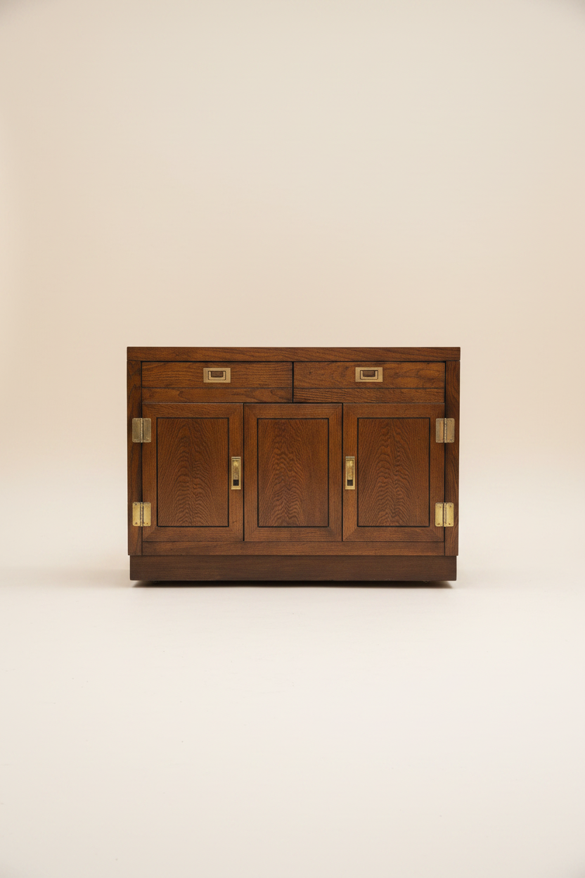 Vintage Campaign Style Rolling Bar