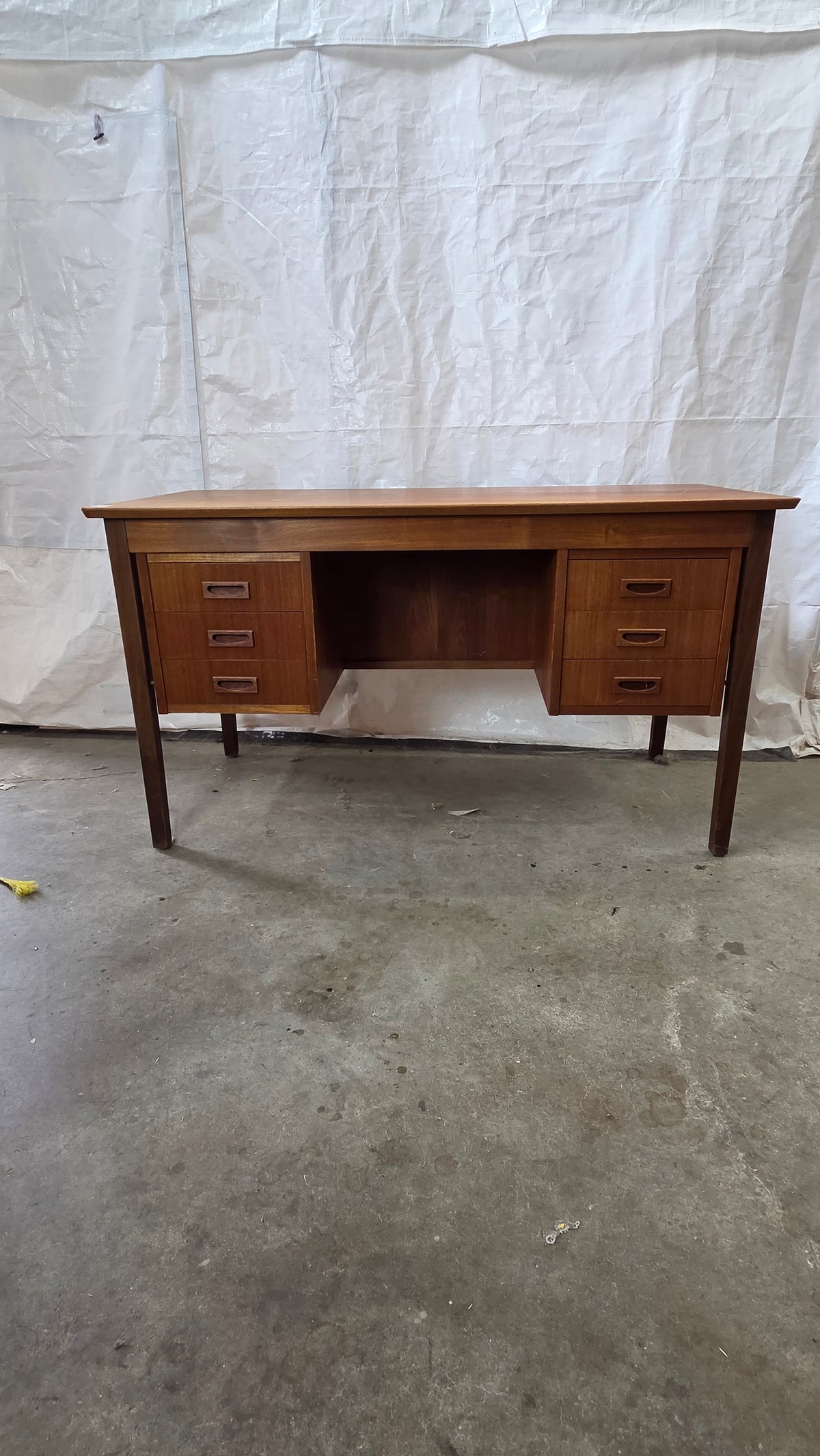Danish Teak 6 Drawer Desk