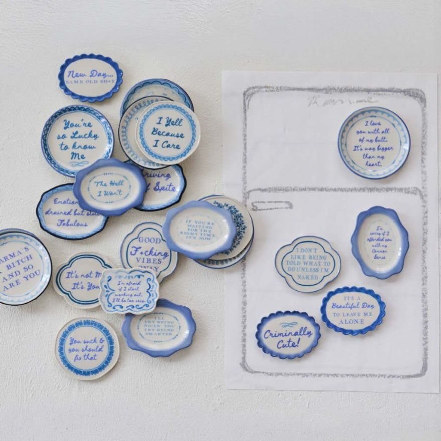 Blue and White Magnet