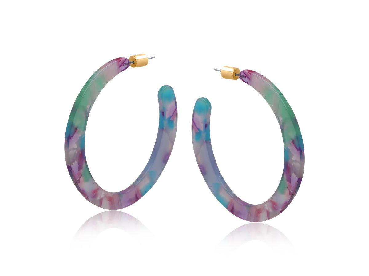 Purple Austin Resin Skinny Earrings