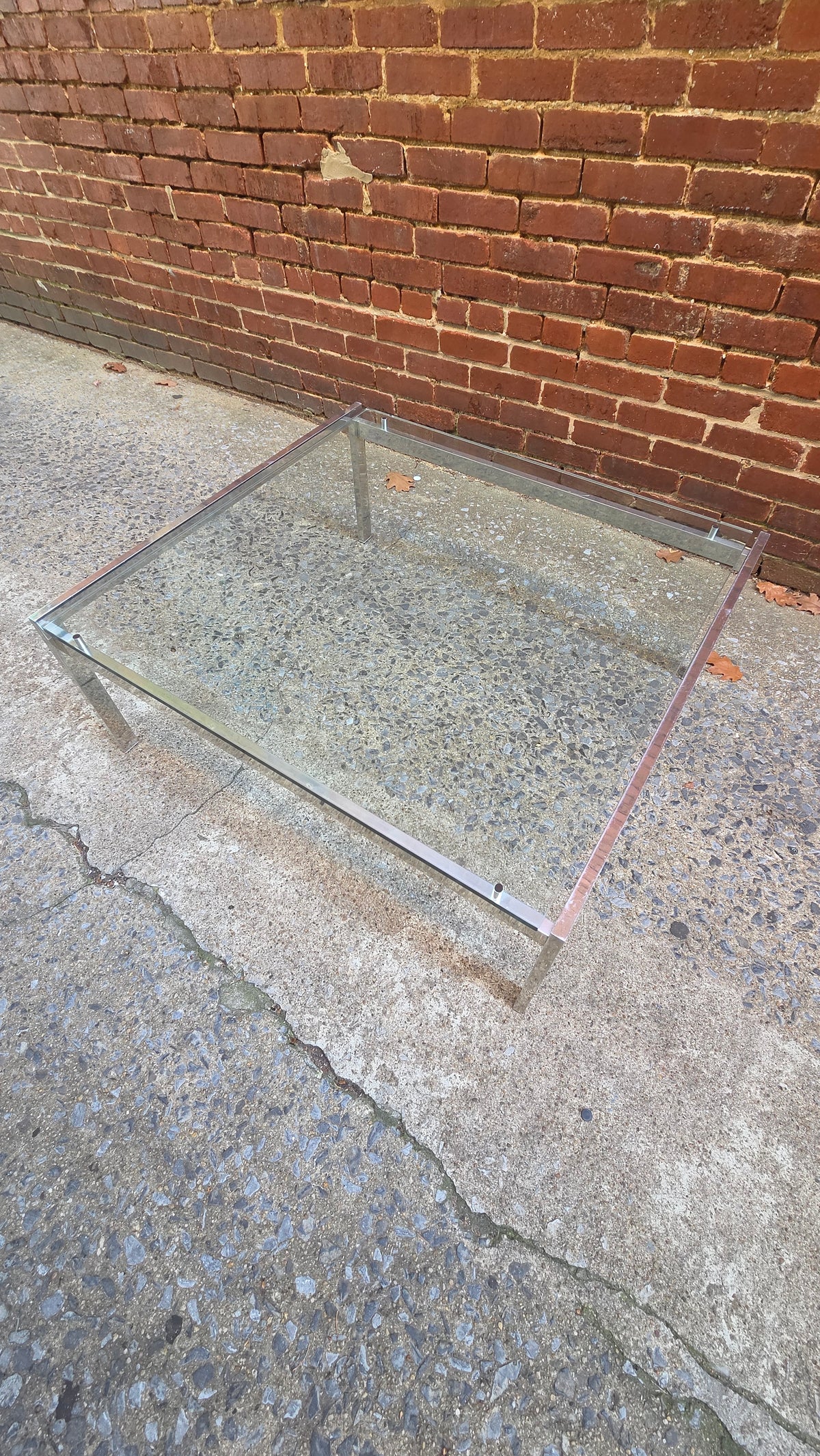 1970s Chrome and Glass Coffee Table