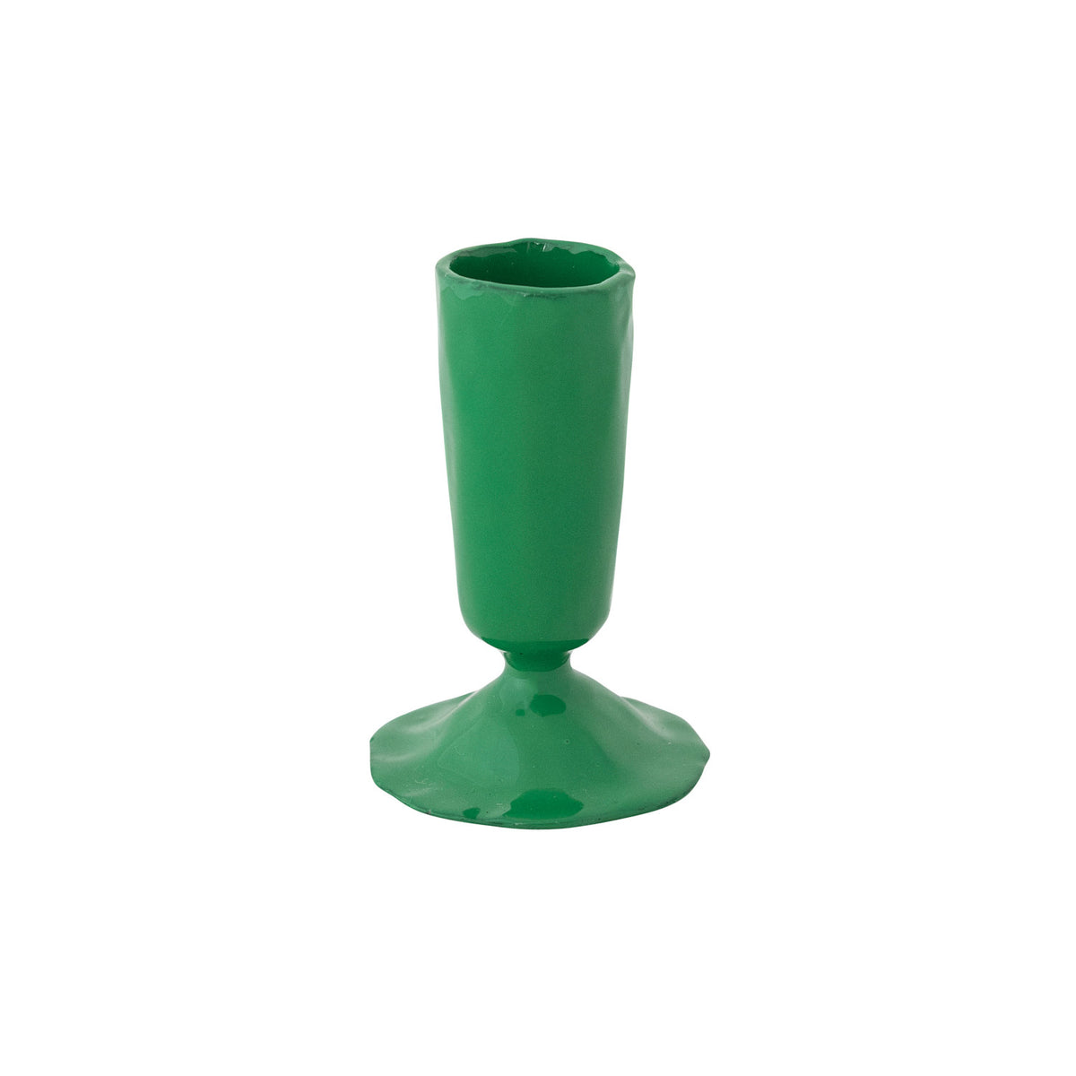 Hand-Forged Red Enameled Cast Iron Taper Holder