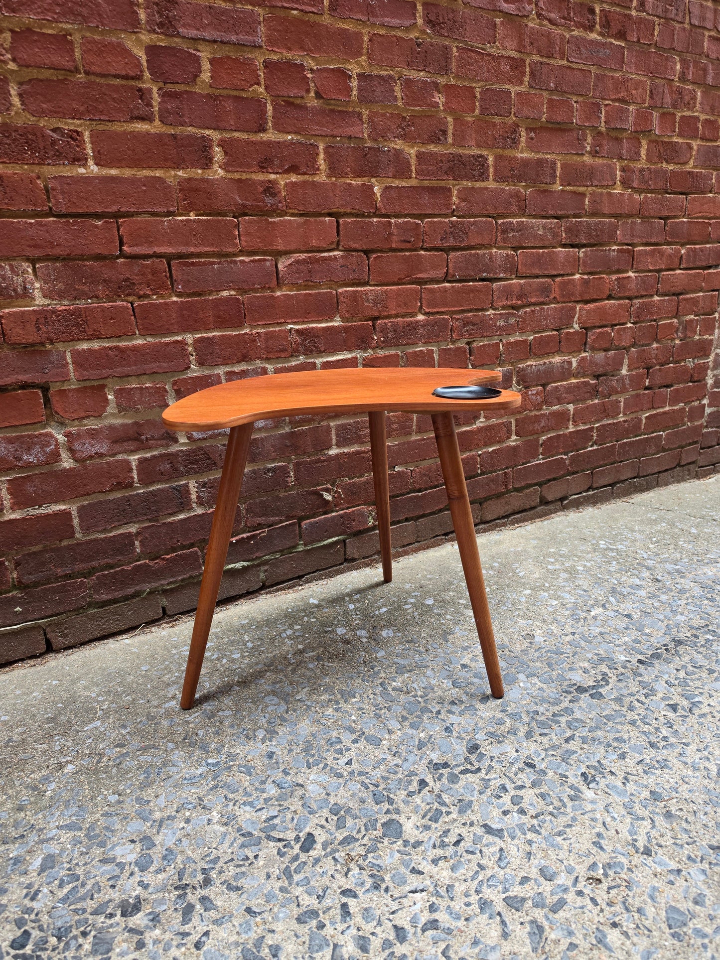 Palette-Shaped Danish Teak Side Table