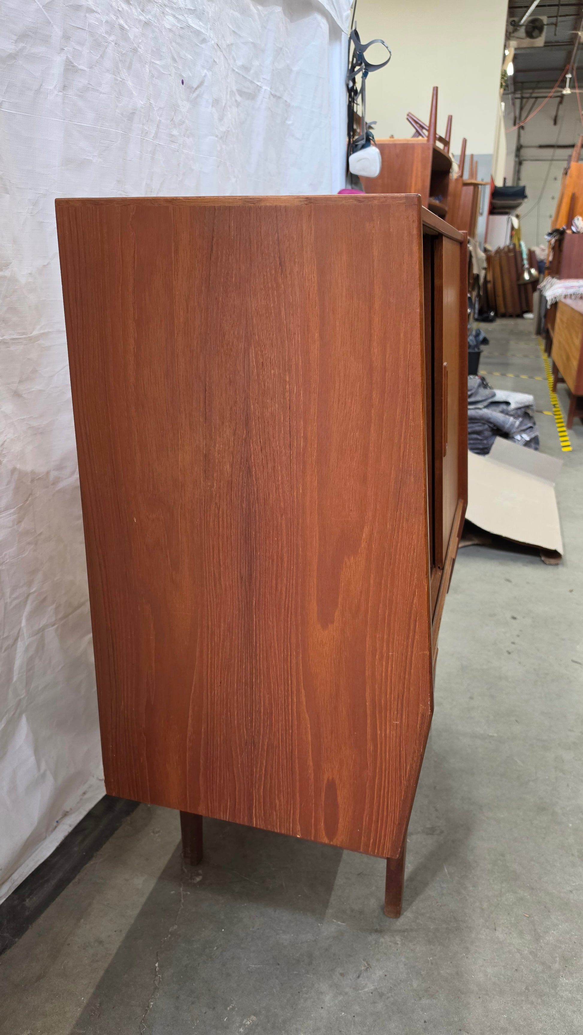 Danish Teak Slant Front Bar Cabinet
