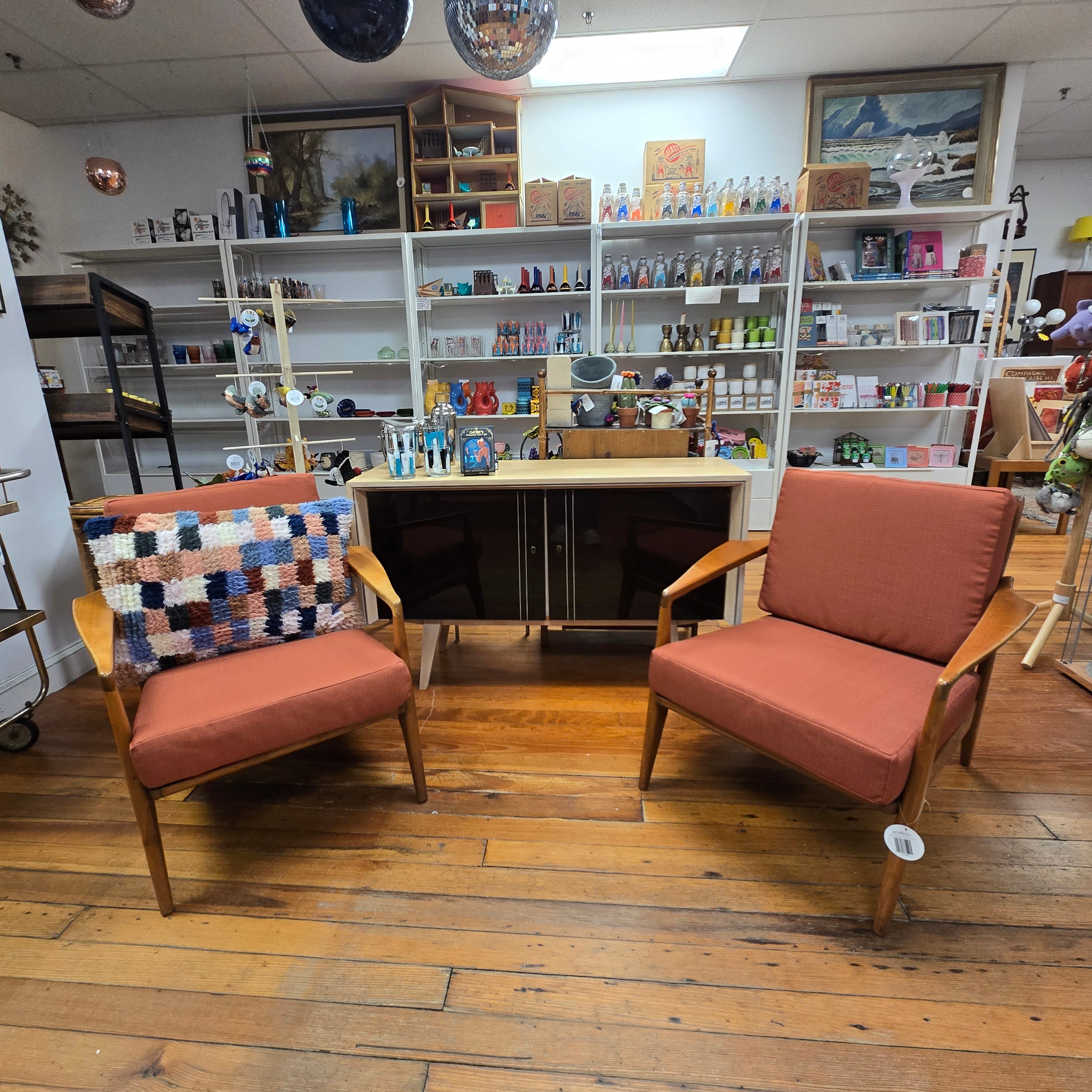 Pair of Orange Danish Chairs