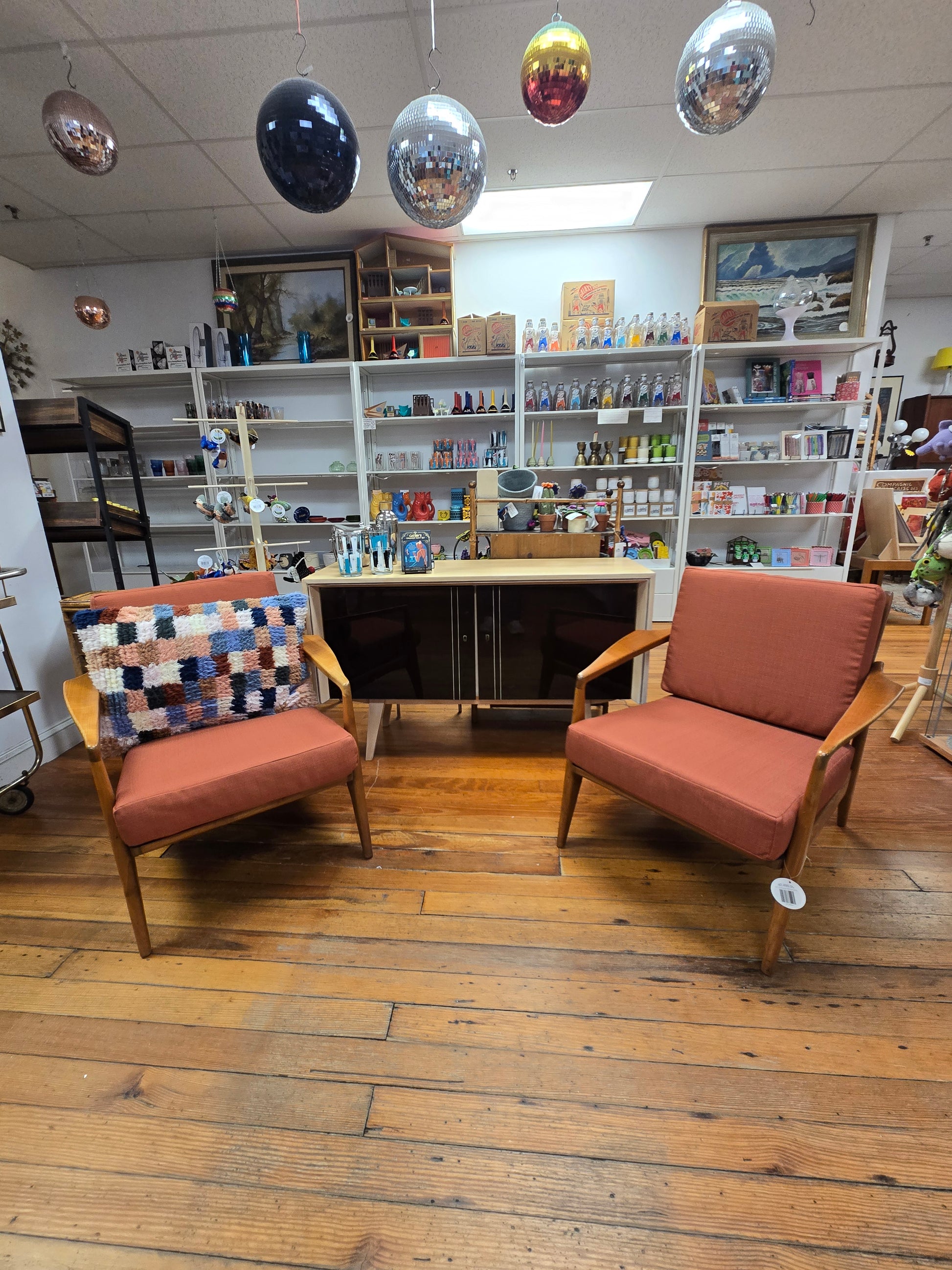 Pair of Orange Danish Chairs