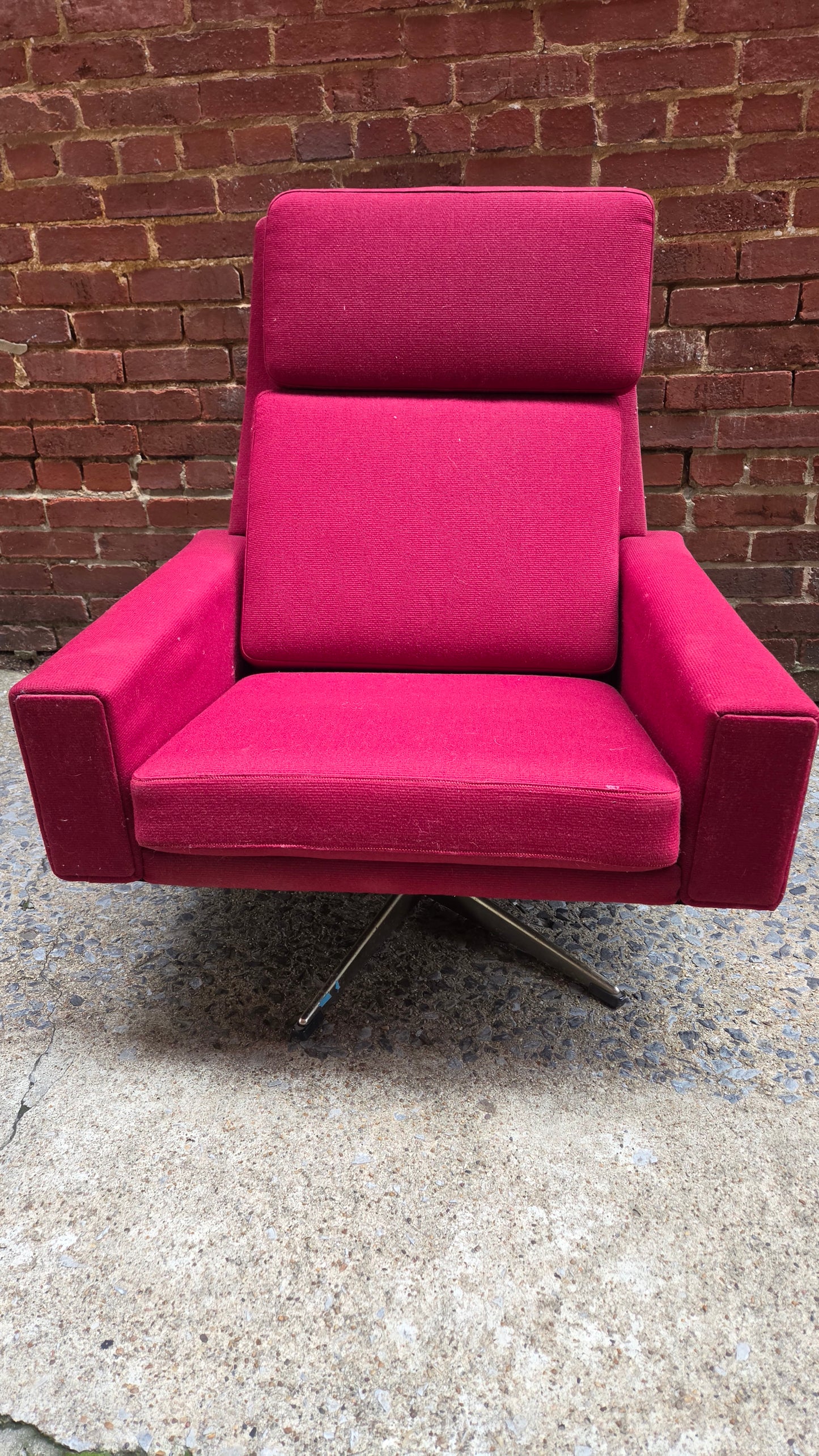 Red Danish Lounge Chair As Is