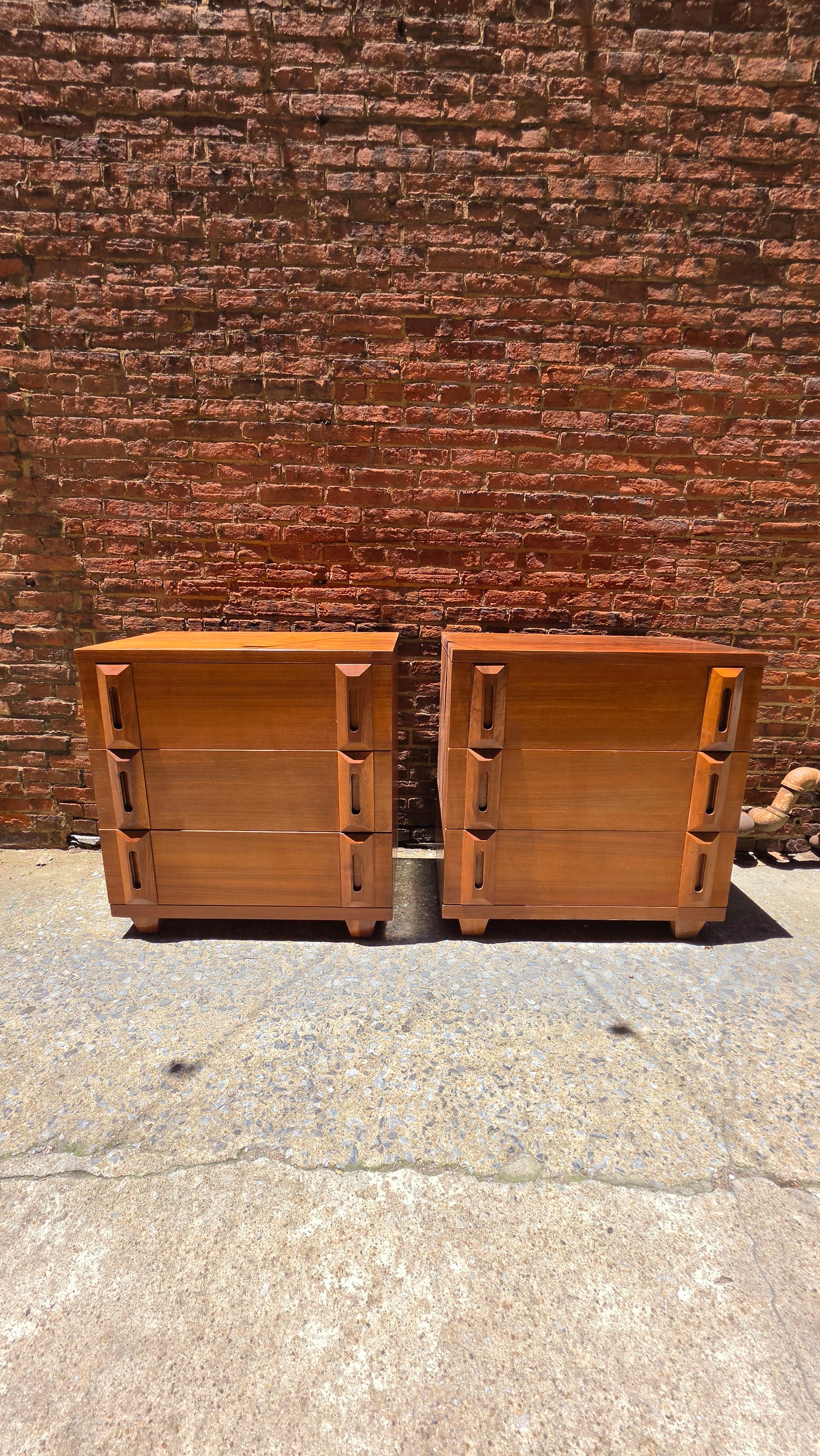 American of Martinsville "Harlequin" Matched Pair of Dressers