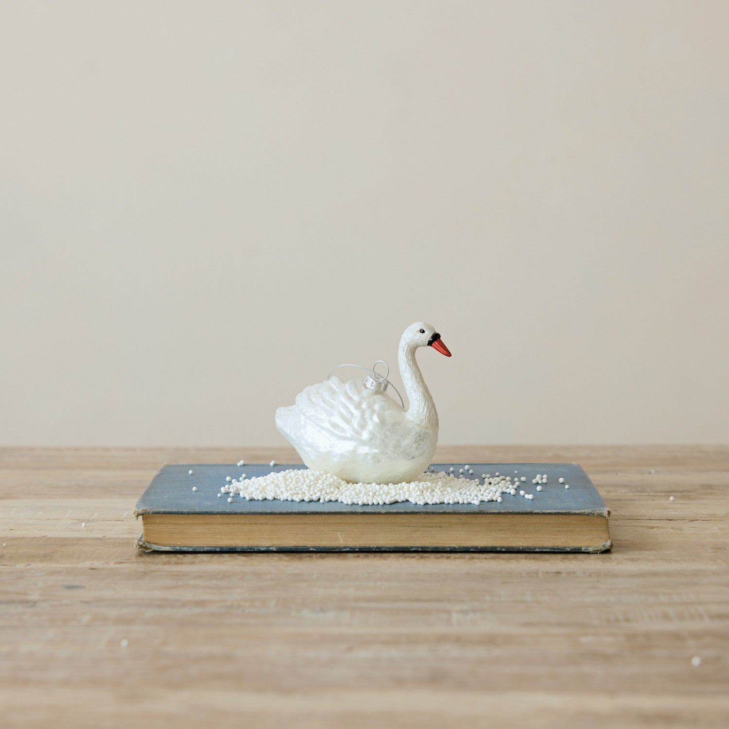 Hand-Painted Glass Swan Ornament
