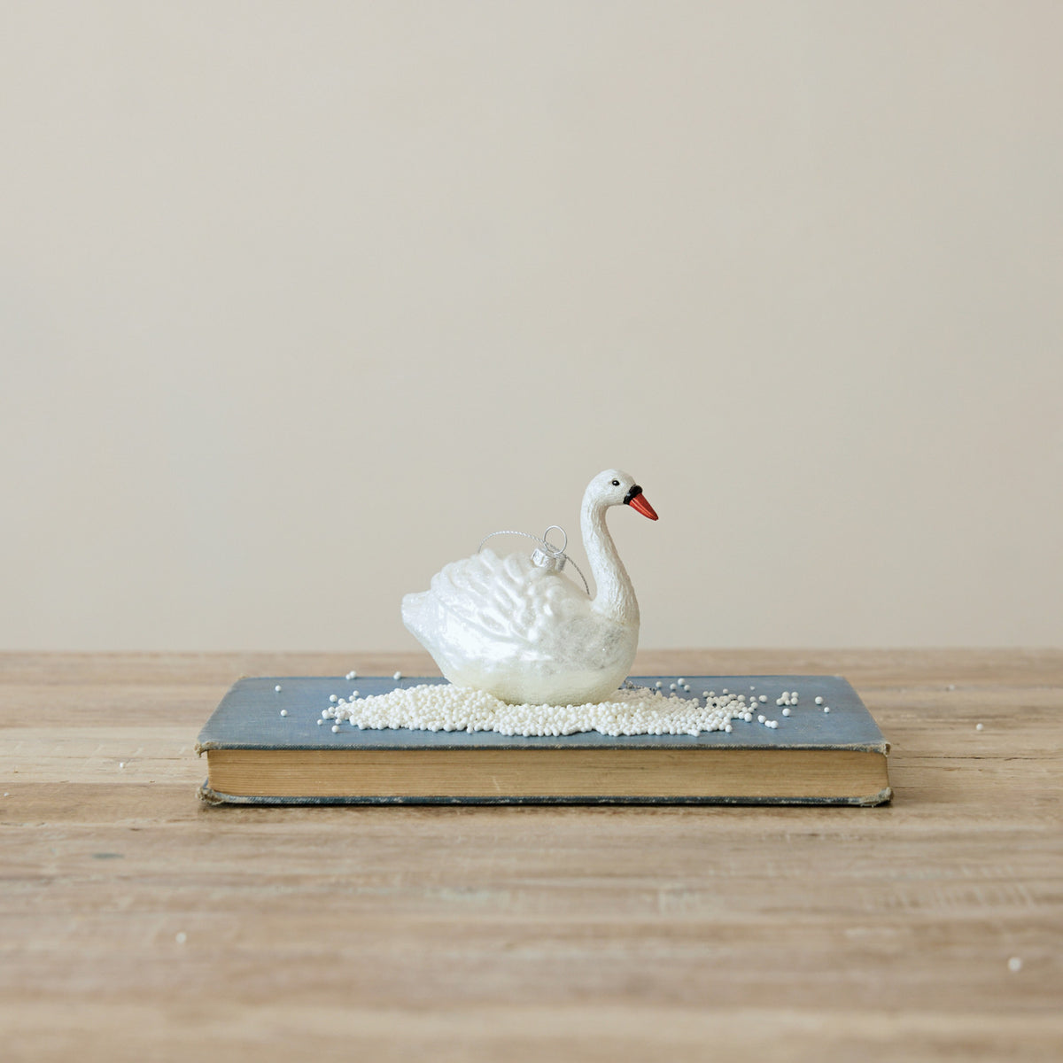Hand-Painted Glass Swan Ornament