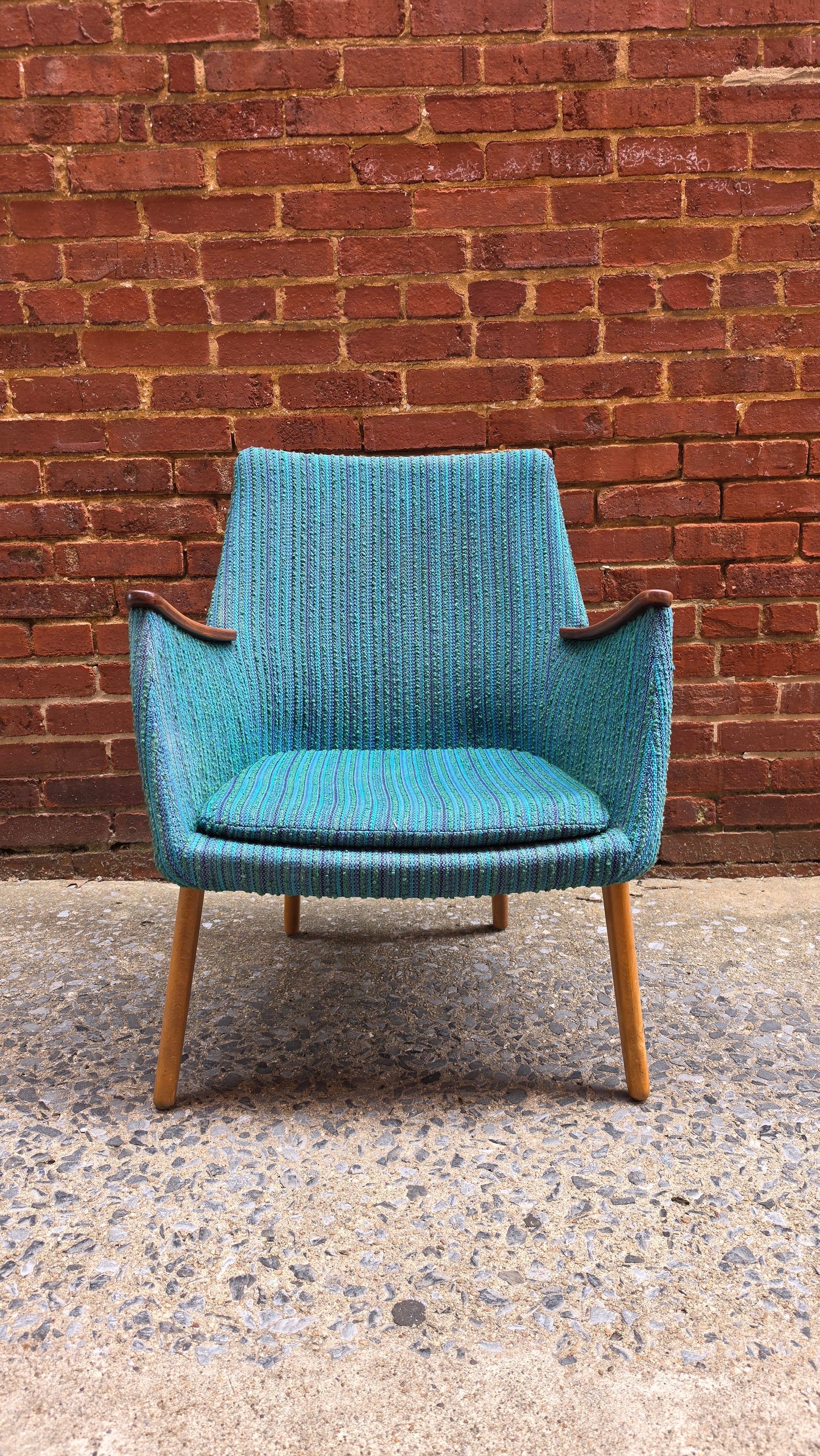Danish Lounge Chair with Wood Arms