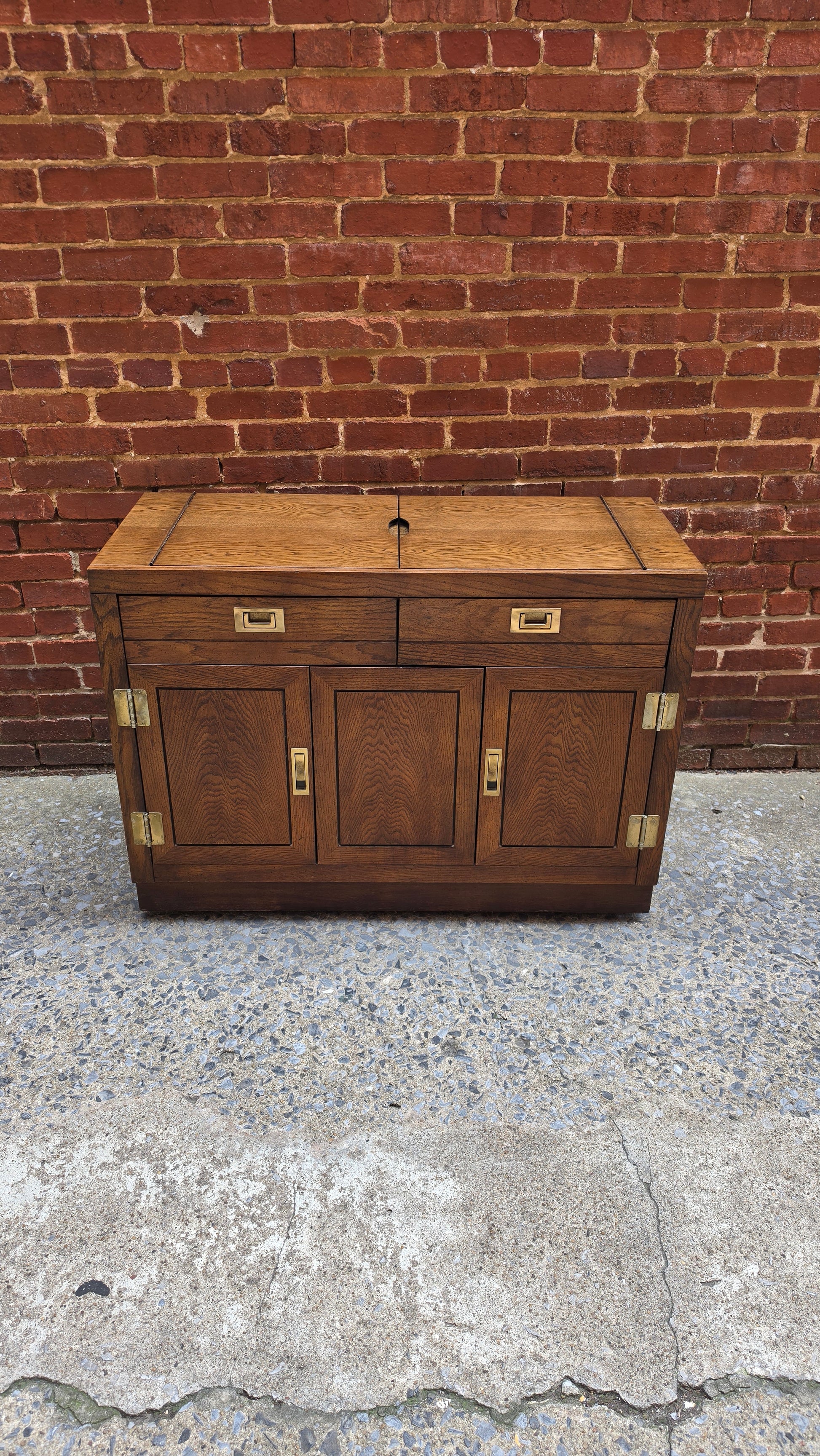 Vintage Campaign Style Rolling Bar