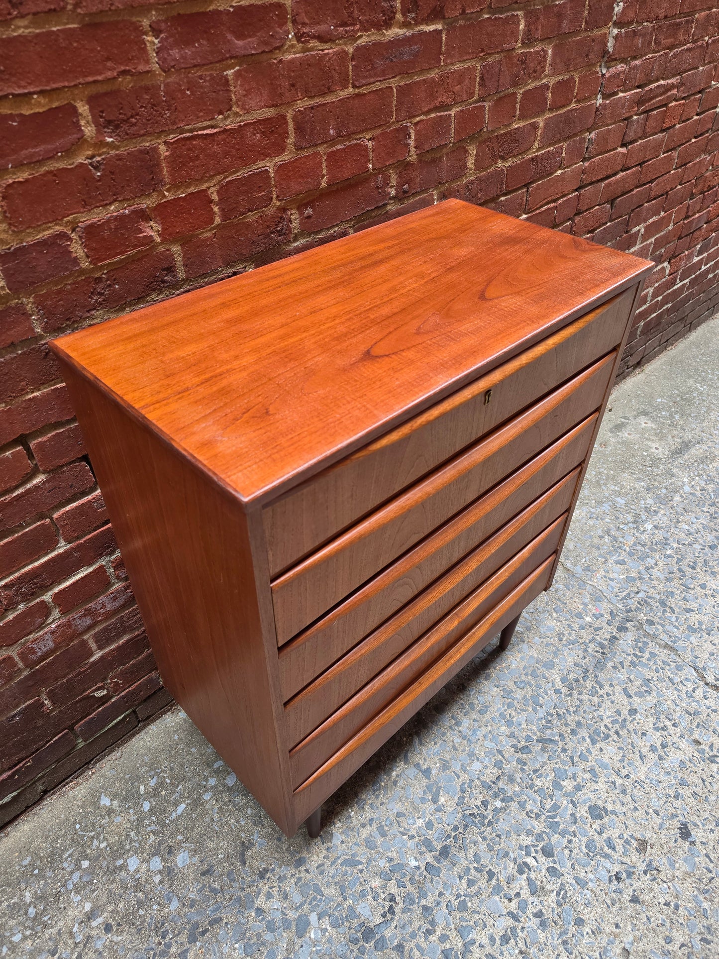 Danish Tesk 6-Drawer Tall Chest