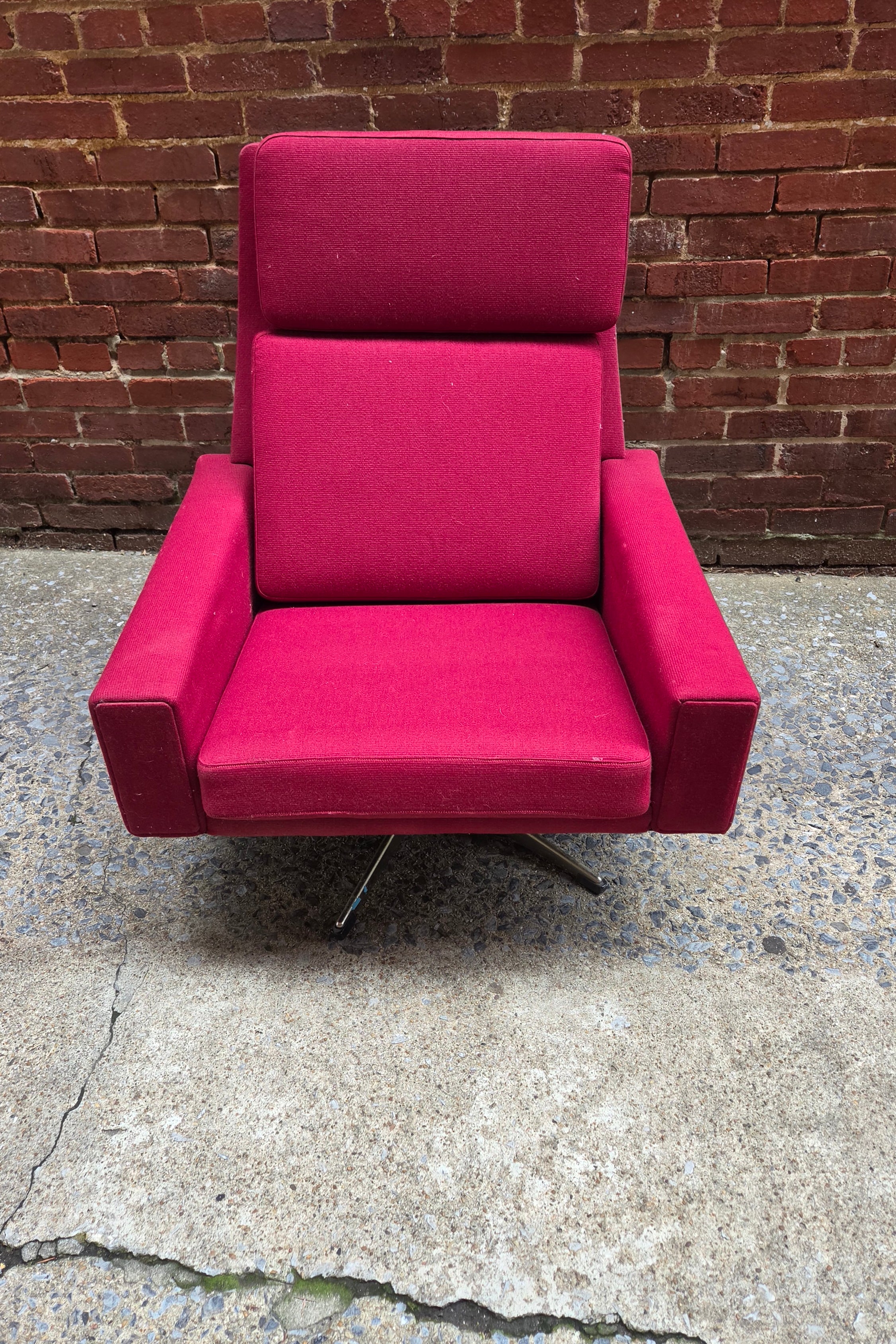 Red Danish Lounge Chair As Is