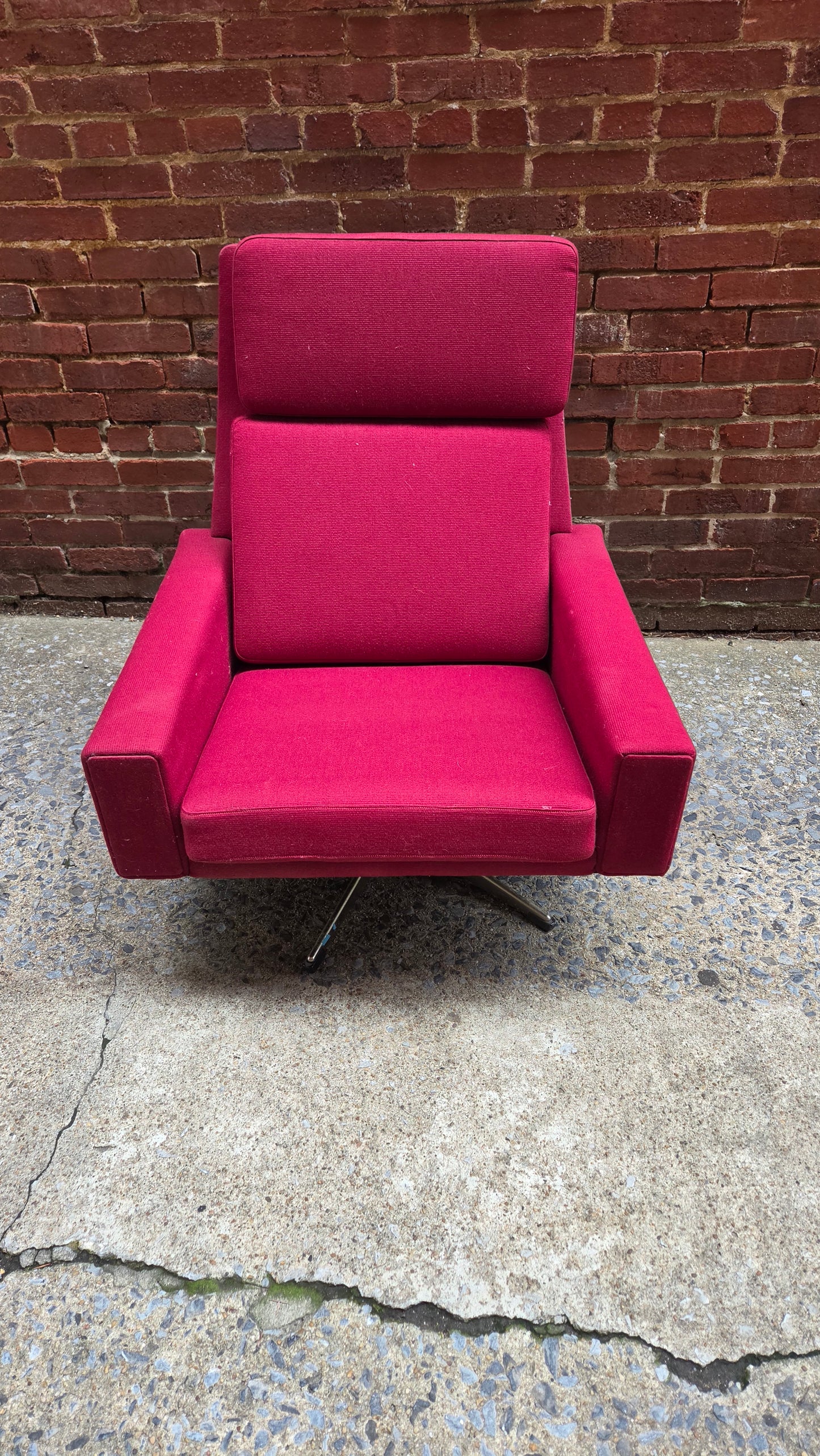 Red Danish Lounge Chair As Is