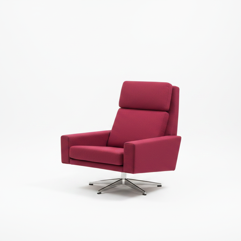 Red Danish Lounge Chair As Is