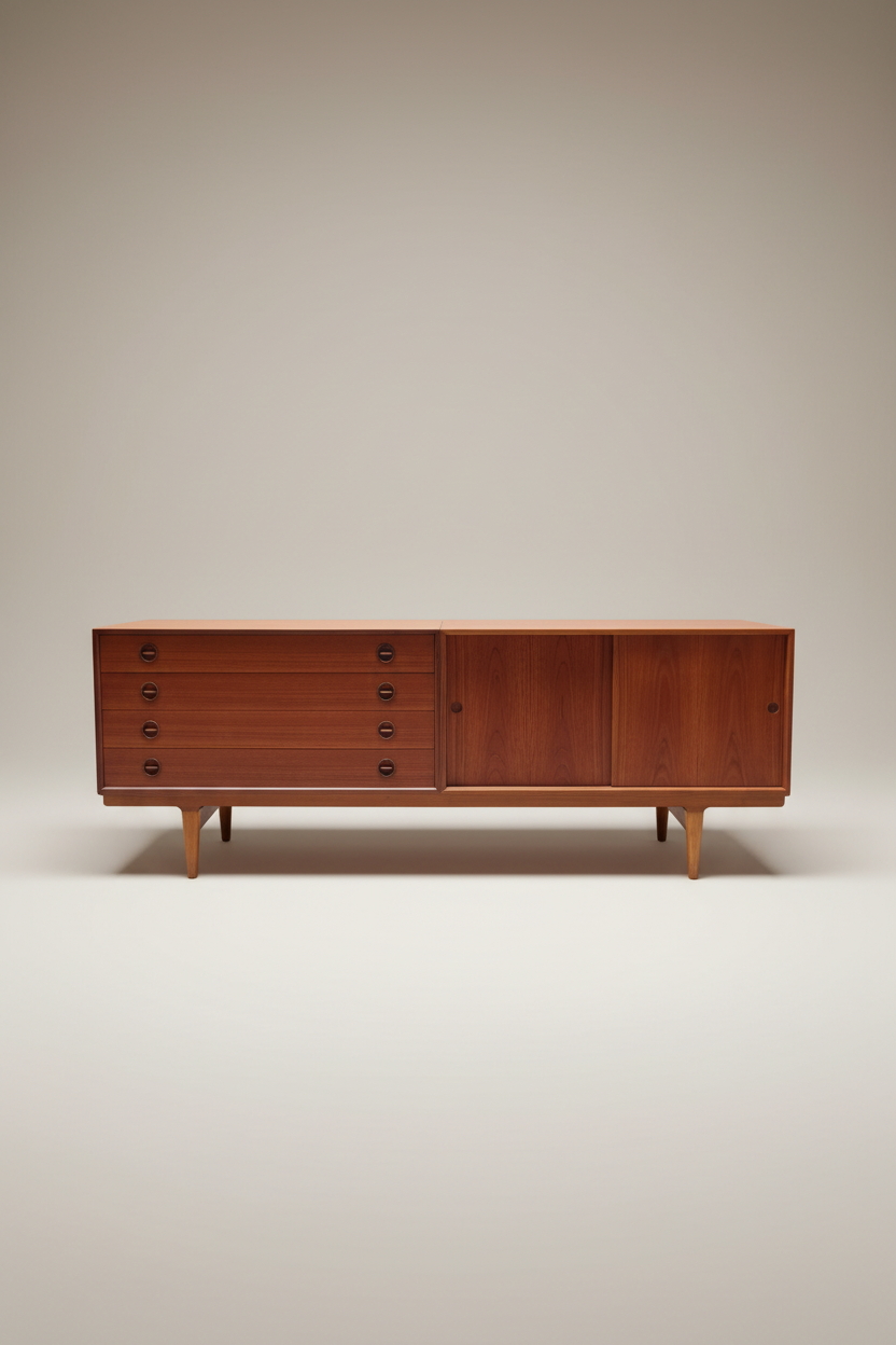 Danish Teak Credenza with Drawers
