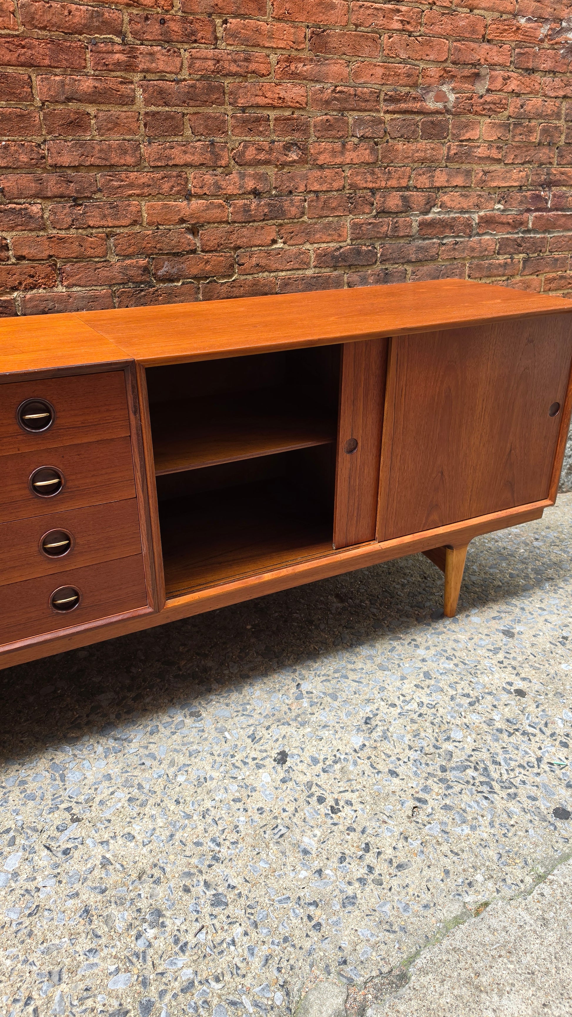 Danish Teak Credenza with Drawers