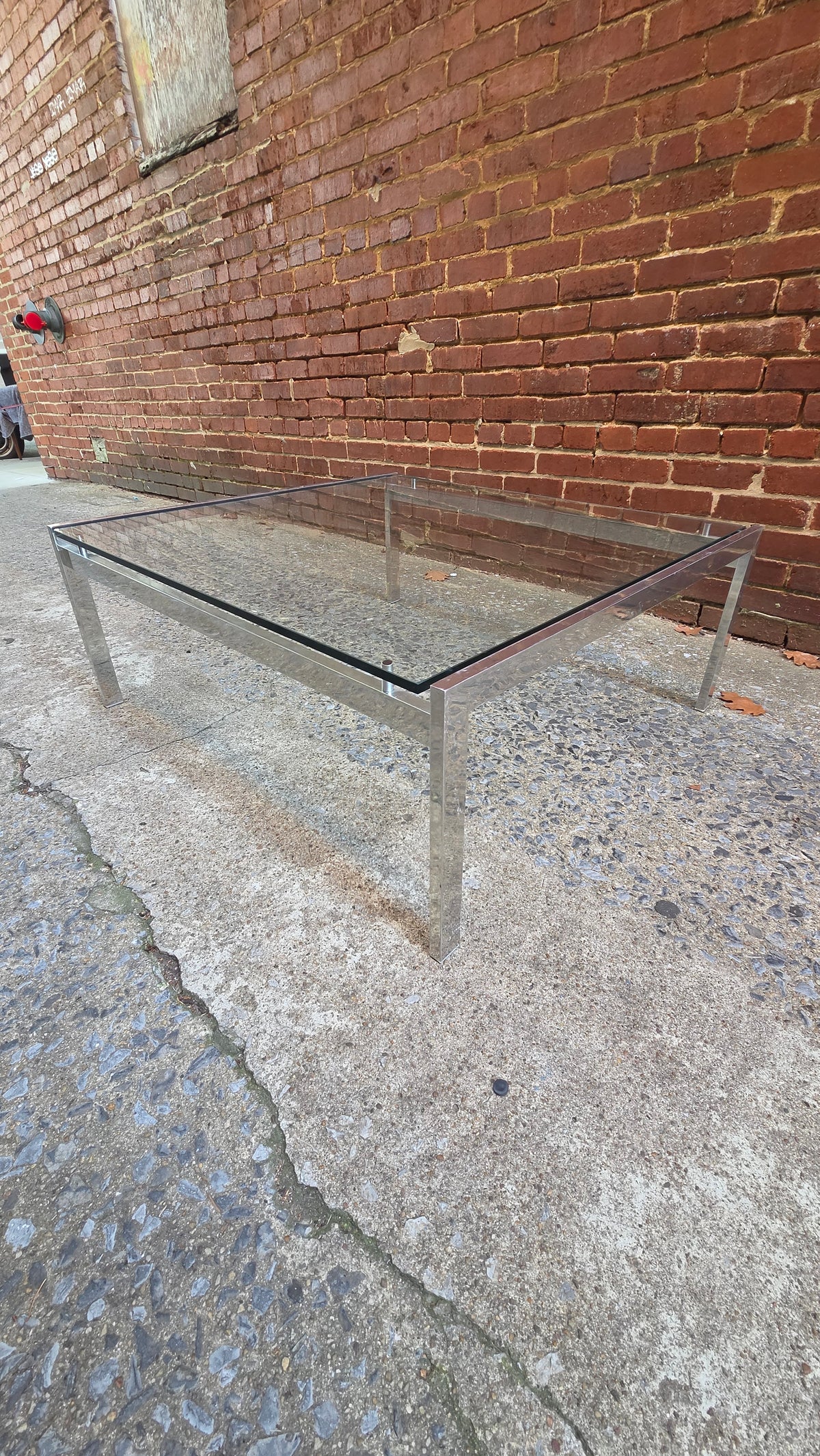 1970s Chrome and Glass Coffee Table