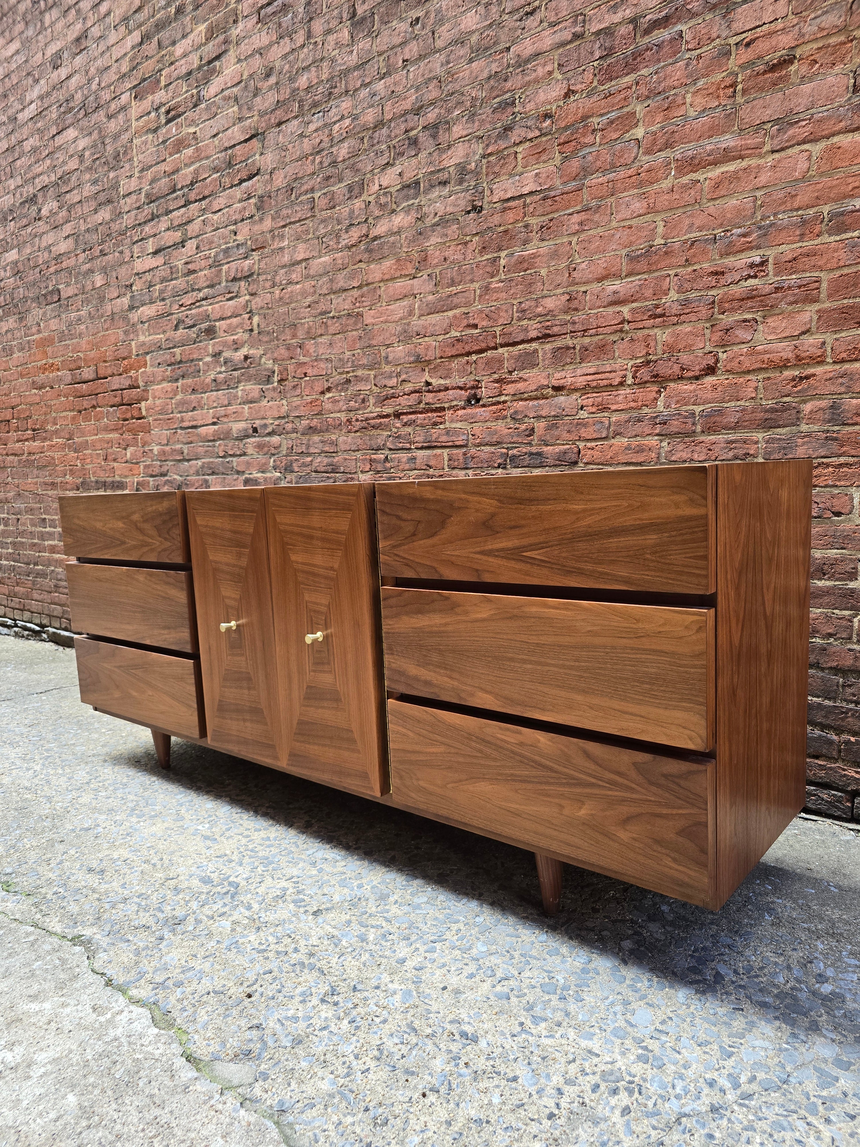 American of Martinsville Mid-Century Walnut Dresser – Vintage MC