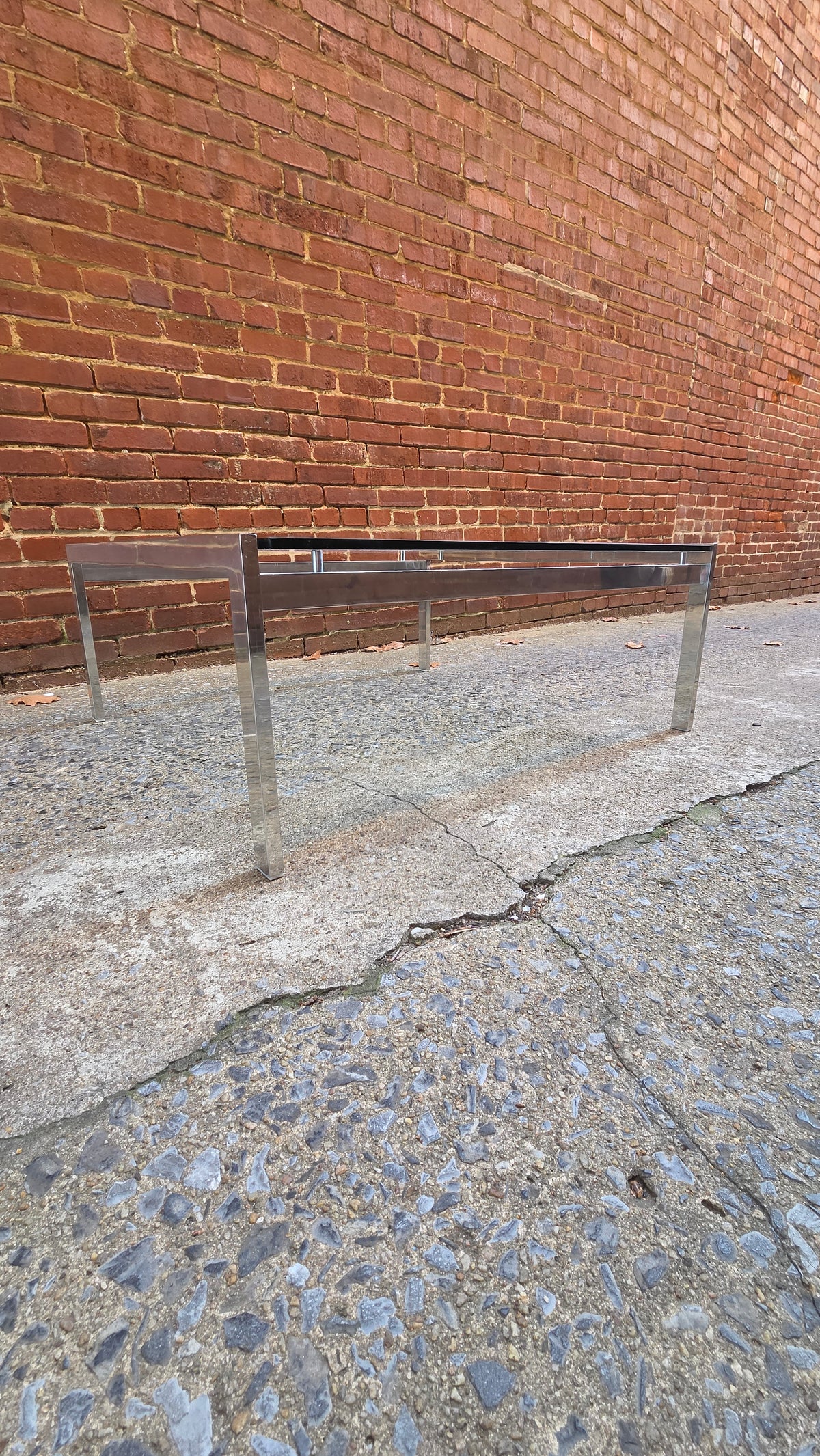 1970s Chrome and Glass Coffee Table