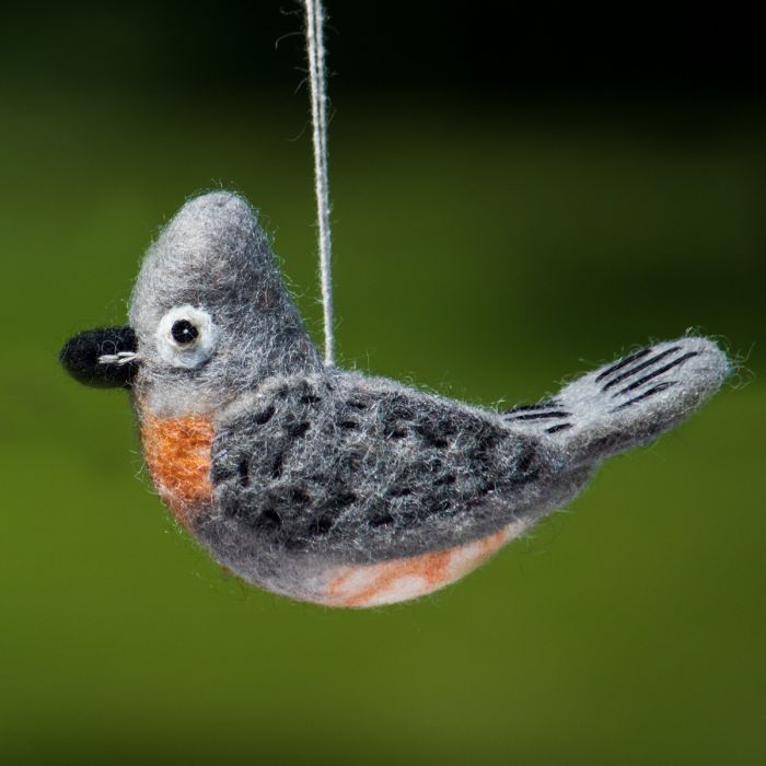 Felted Wool Bird Ornament