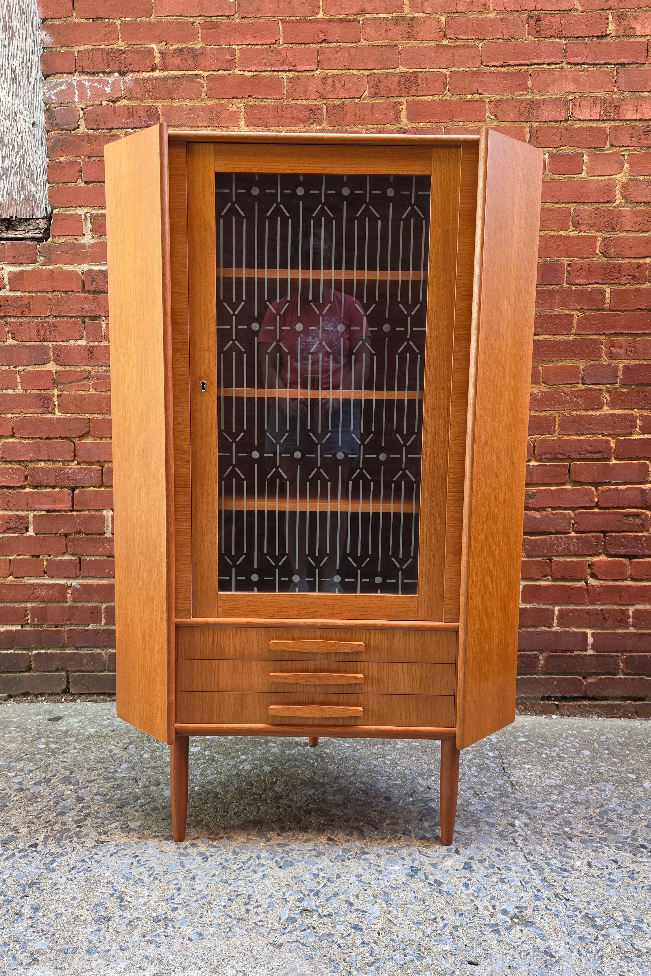 Danish Teak Corner Cabinet - 052026-001