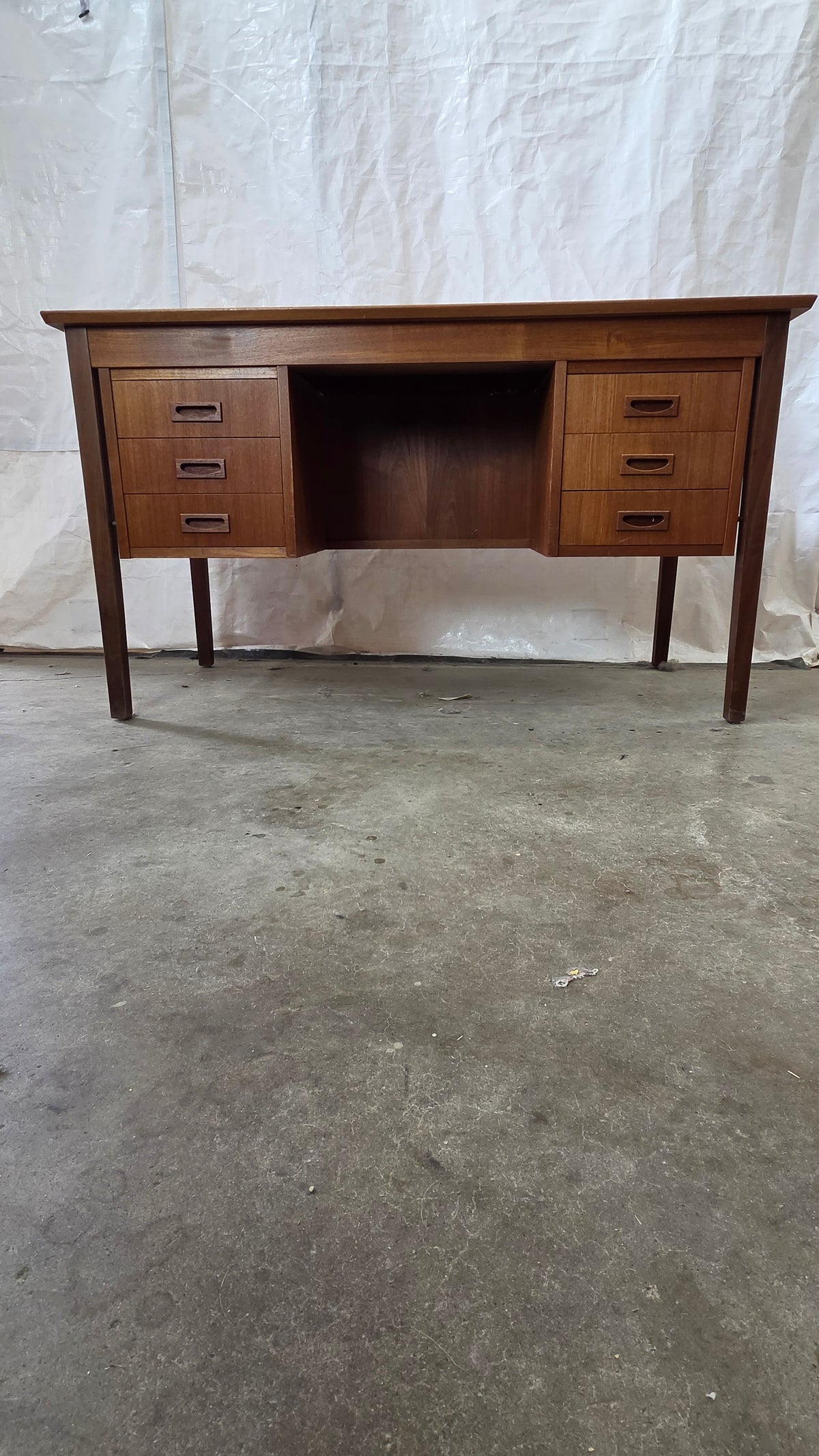 Danish Teak 6 Drawer Desk