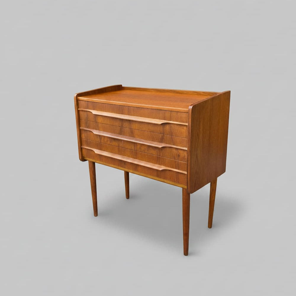 Danish Teak 3 Drawer Side Table