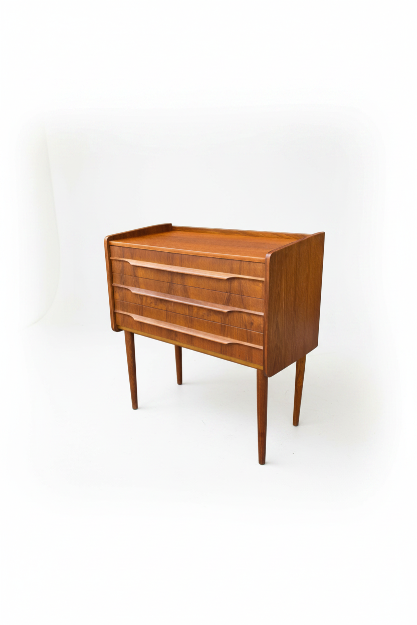 Danish Teak 3 Drawer Side Table