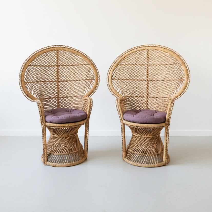 Pair of Wicker Peacock Chairs