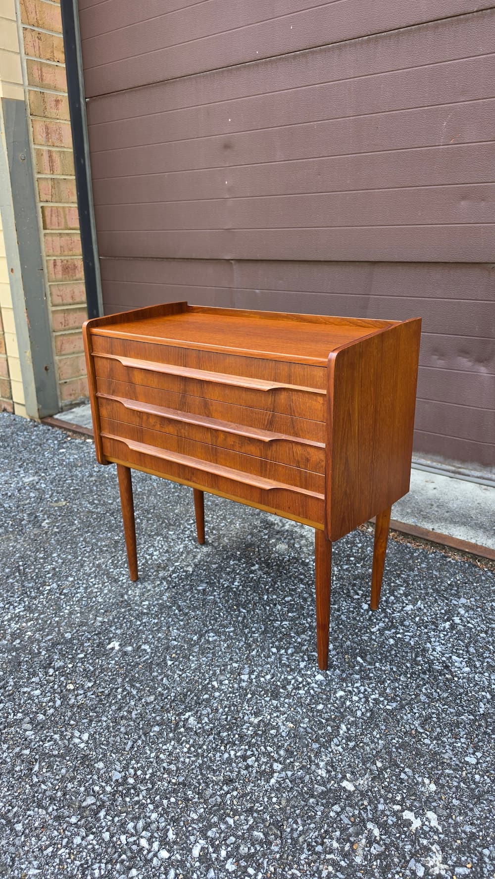 Danish Teak 3 Drawer Side Table